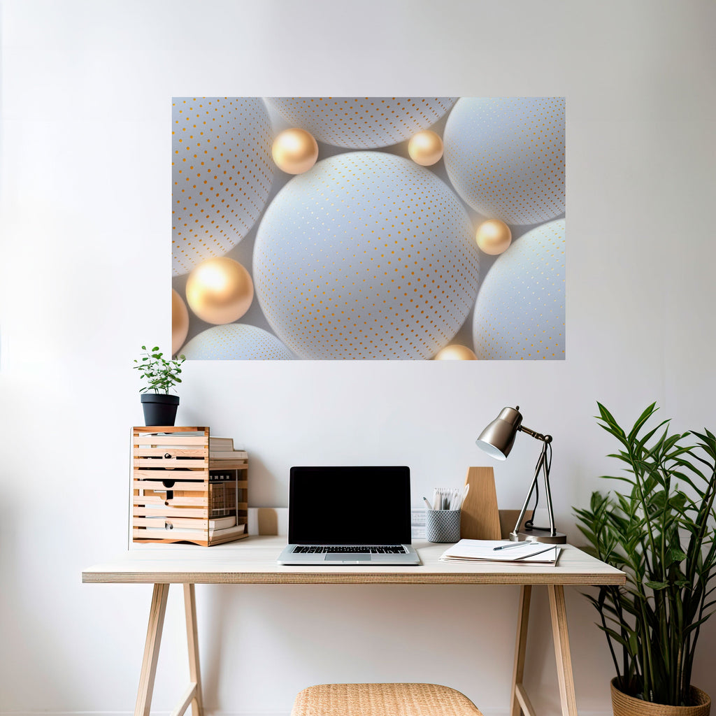 LUMINOUS SPHERICAL HARMONY Selbstklebendes Horizontal-Poster