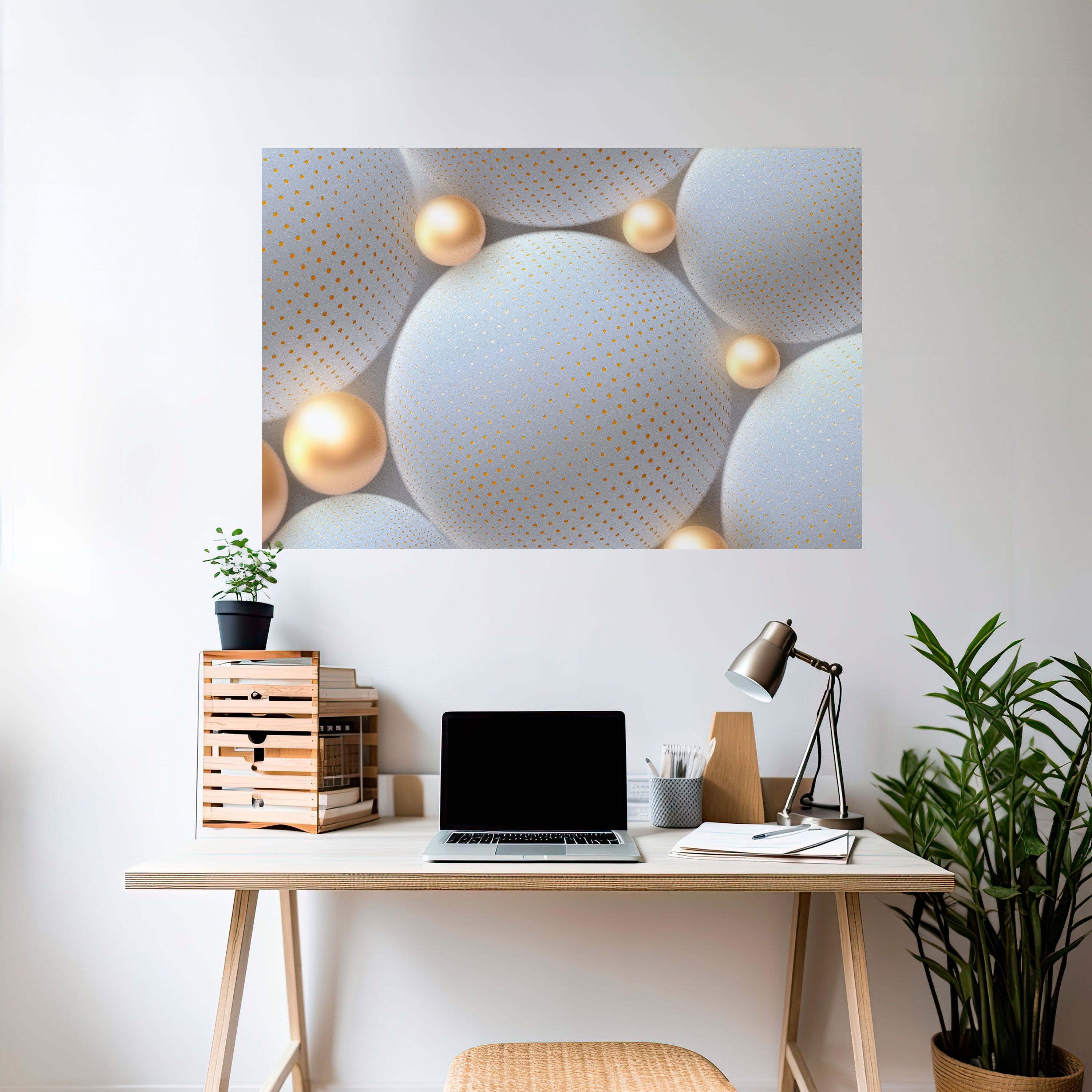 LUMINOUS SPHERICAL HARMONY Selbstklebendes Horizontal-Poster