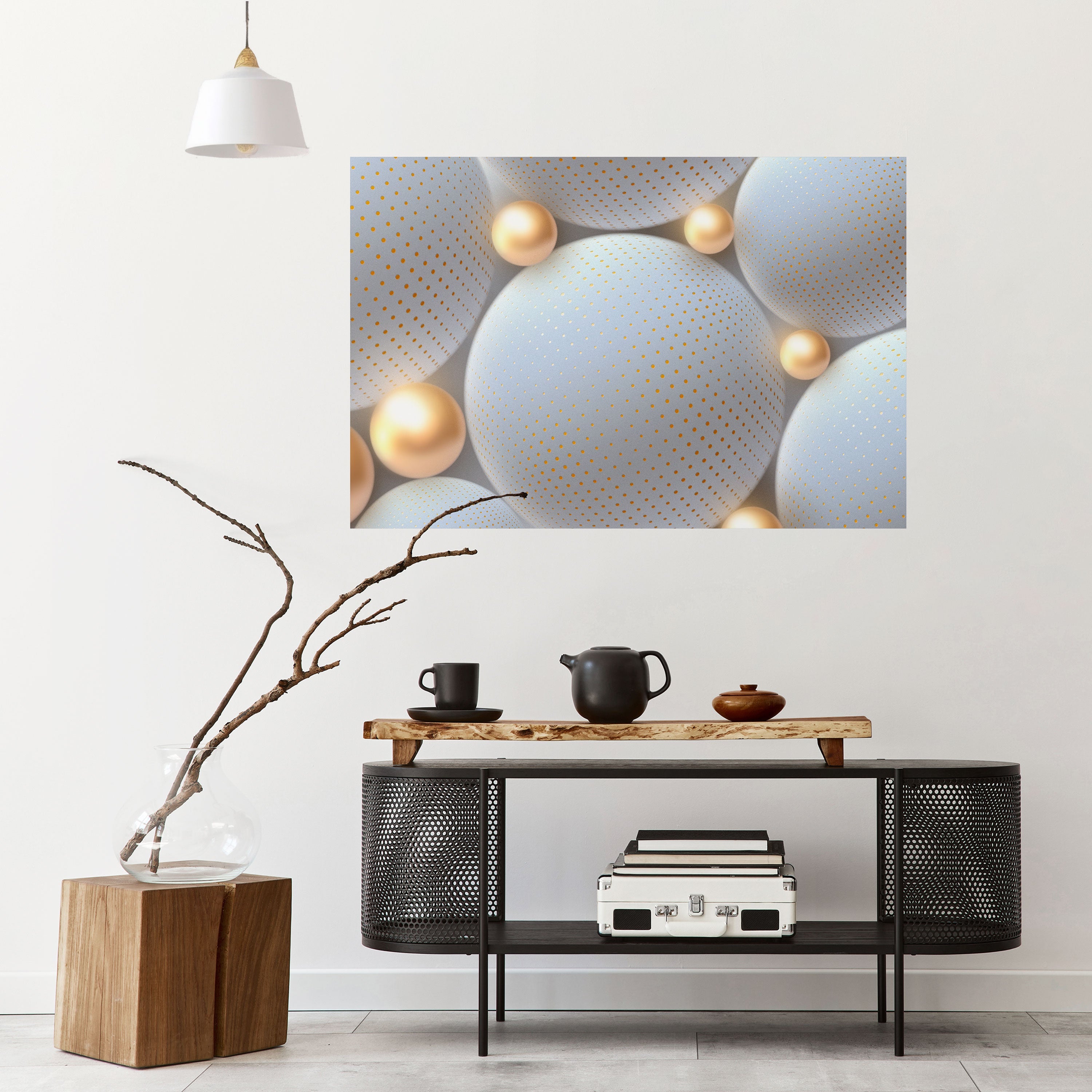 LUMINOUS SPHERICAL HARMONY Selbstklebendes Horizontal-Poster