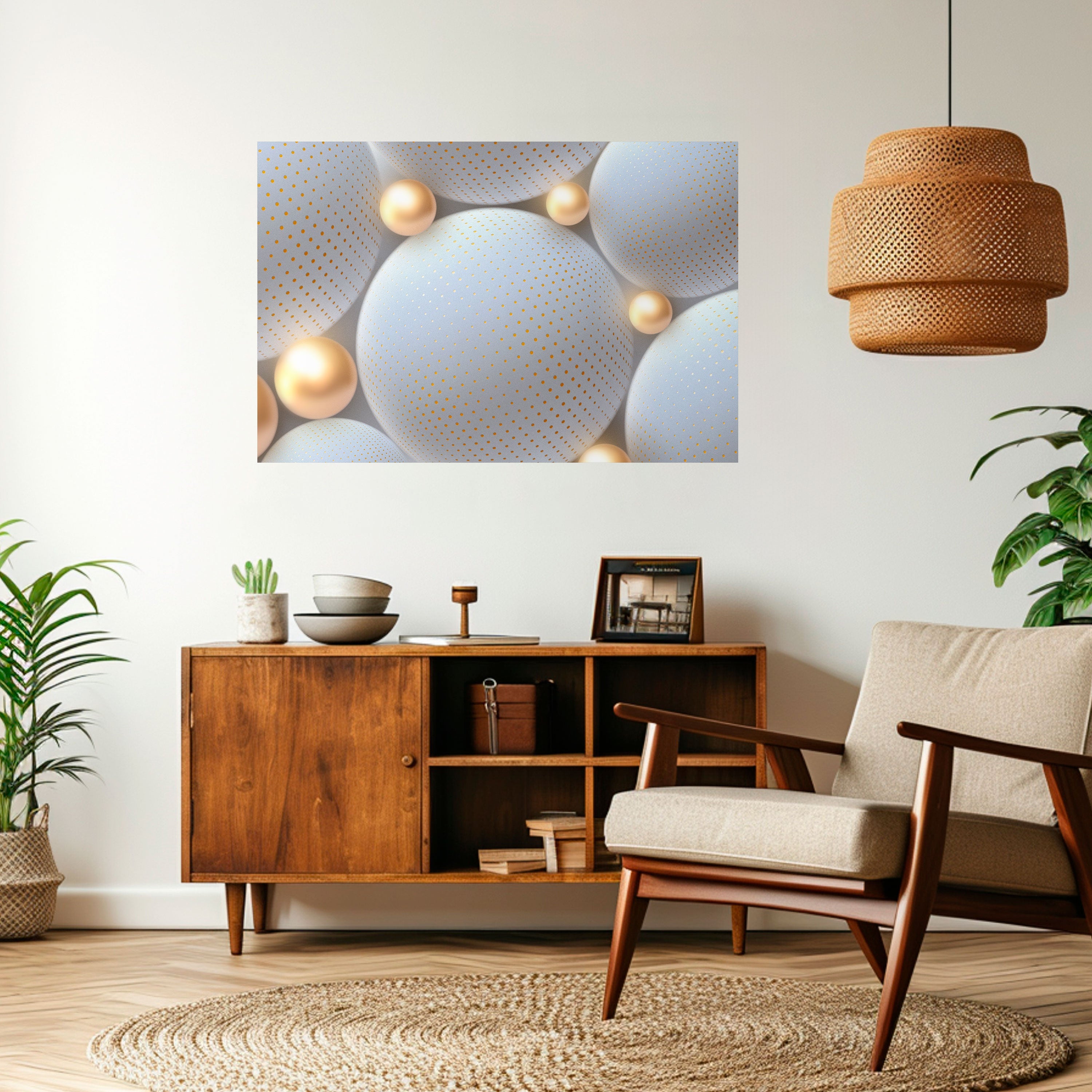 LUMINOUS SPHERICAL HARMONY Selbstklebendes Horizontal-Poster