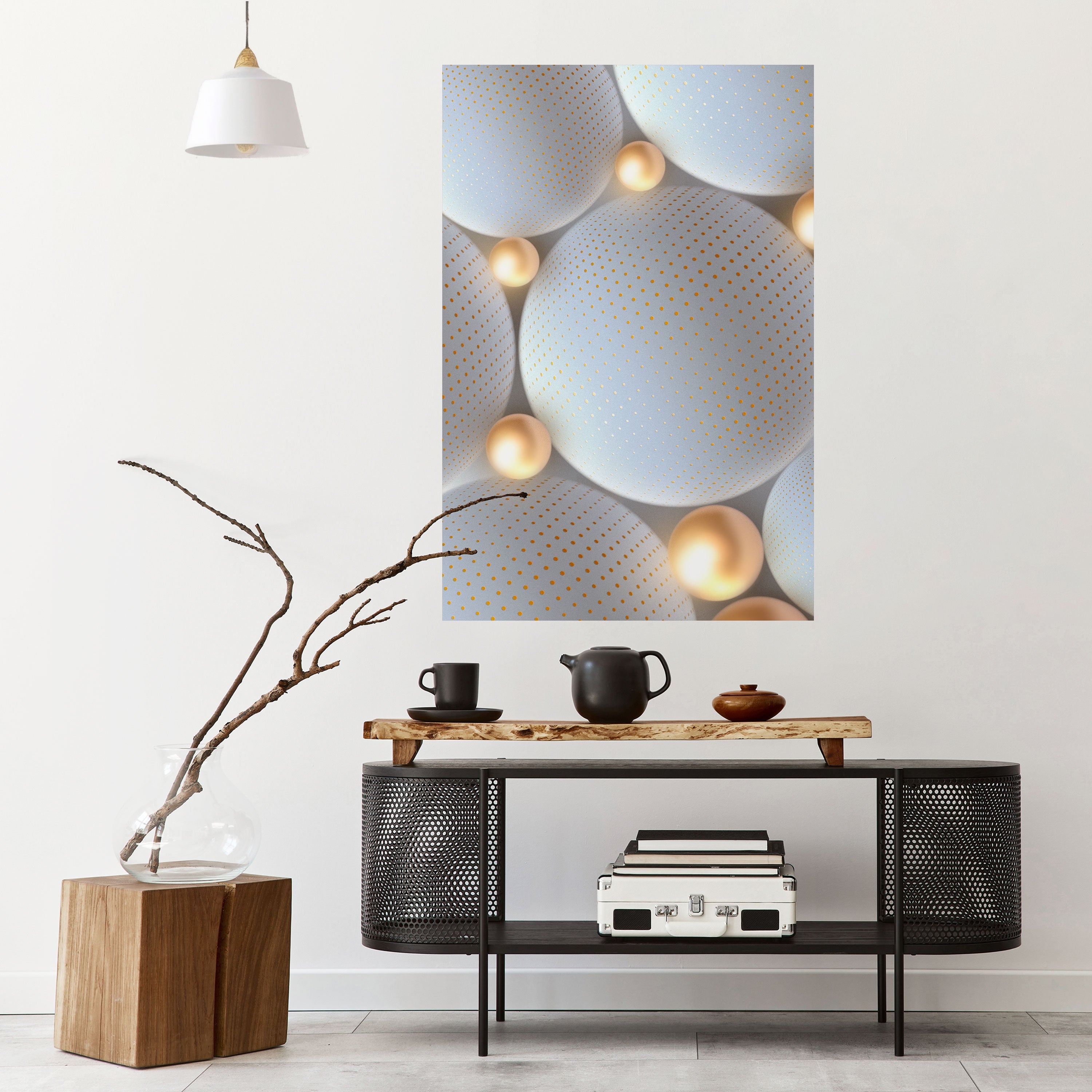 LUMINOUS SPHERICAL HARMONY Vertikales Poster zum Abziehen und Aufkleben
