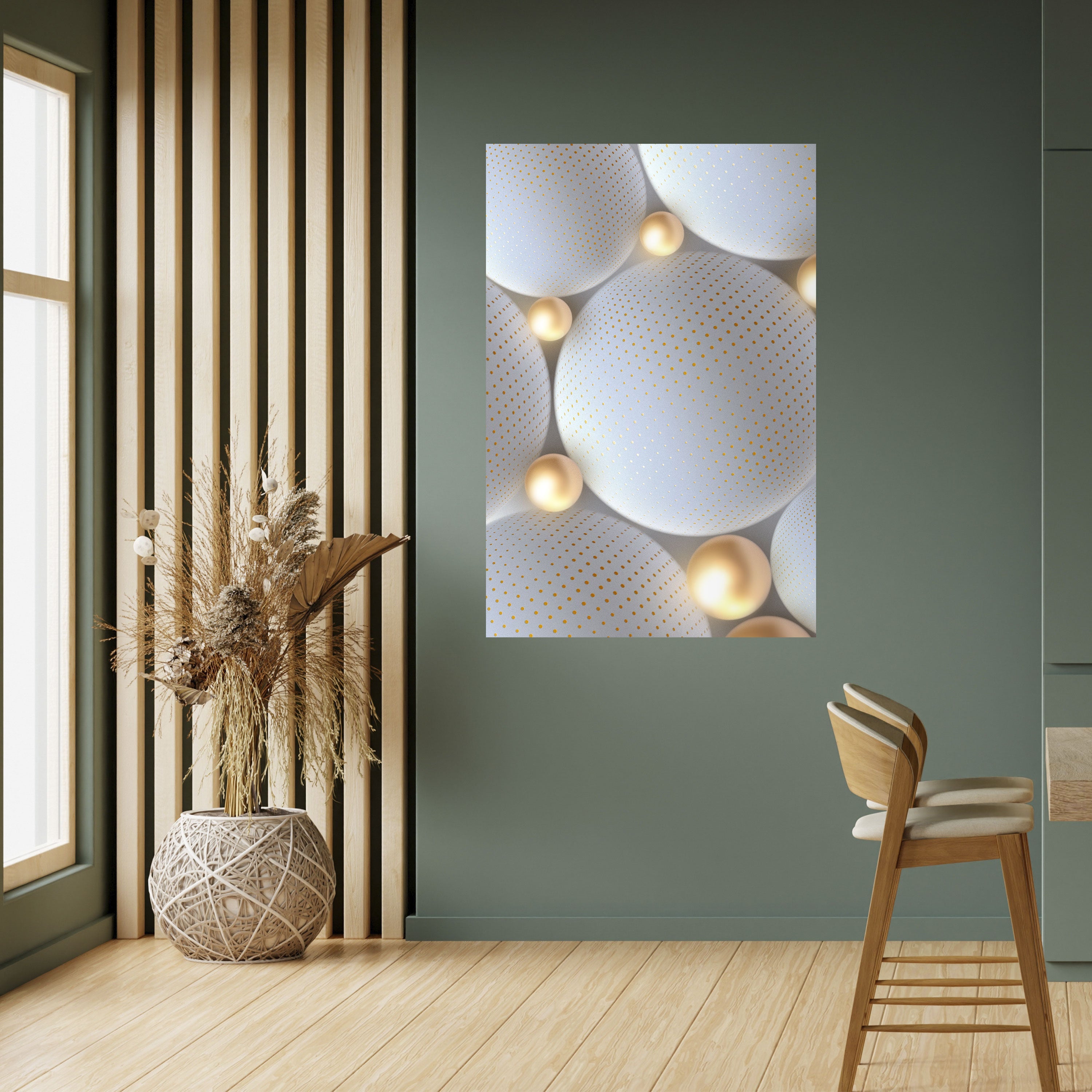 LUMINOUS SPHERICAL HARMONY Vertikales Poster zum Abziehen und Aufkleben