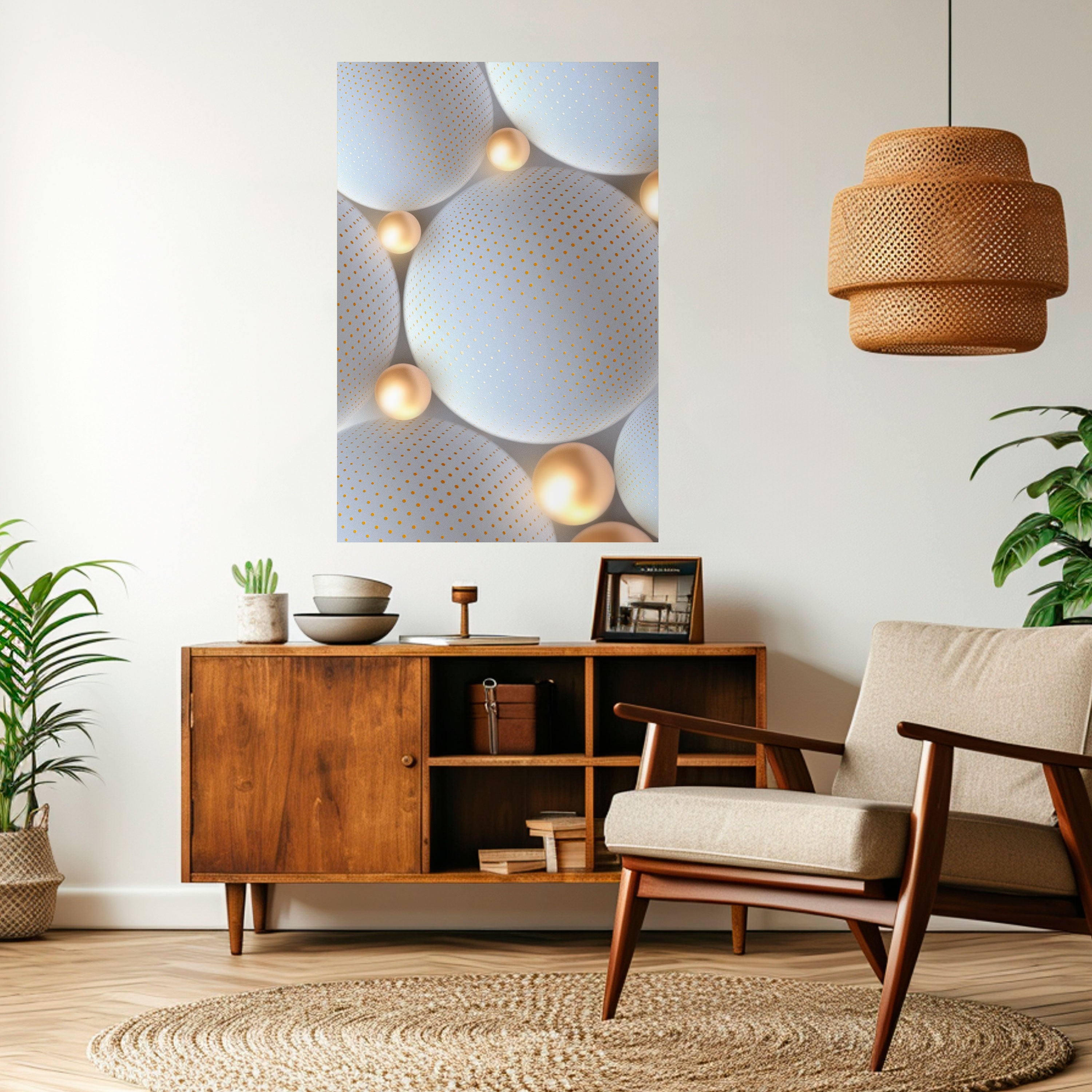 LUMINOUS SPHERICAL HARMONY Vertikales Poster zum Abziehen und Aufkleben
