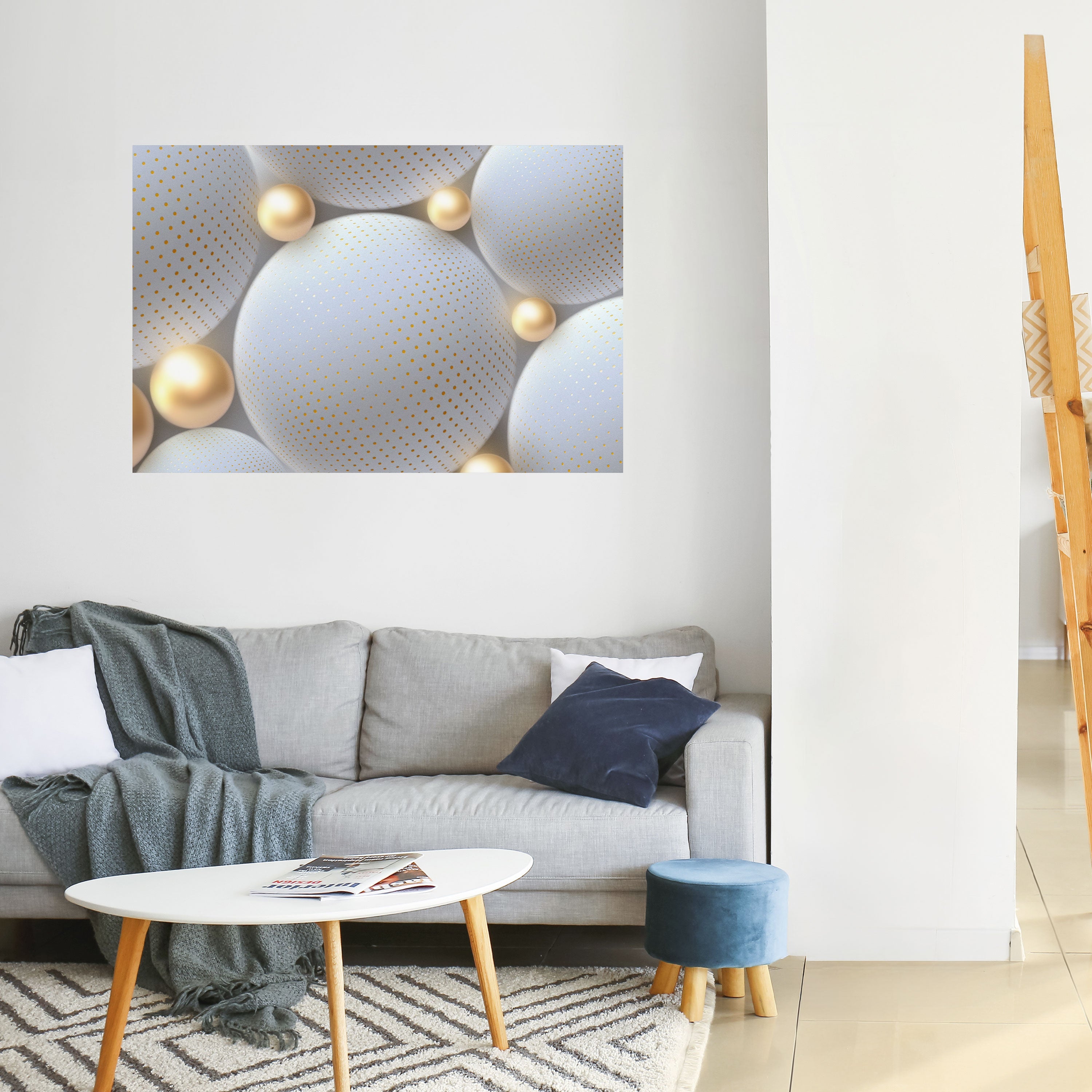 LUMINOUS SPHERICAL HARMONY Selbstklebendes Horizontal-Poster