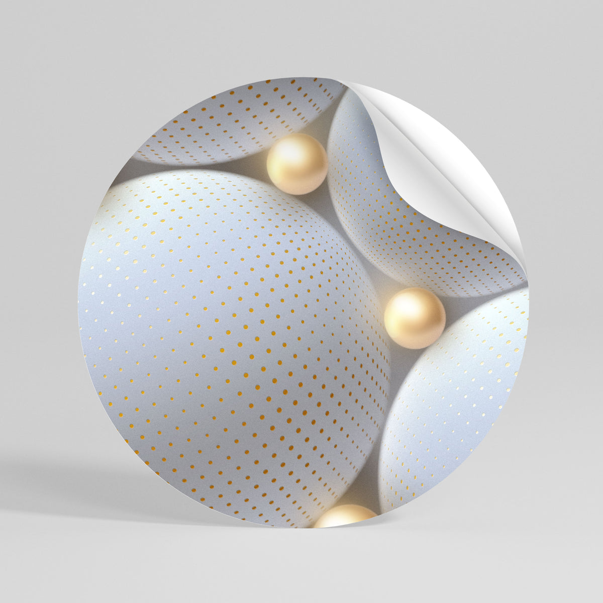 LUMINOUS SPHERICAL HARMONY Runder Wandsticker zum Abziehen und Aufkleben