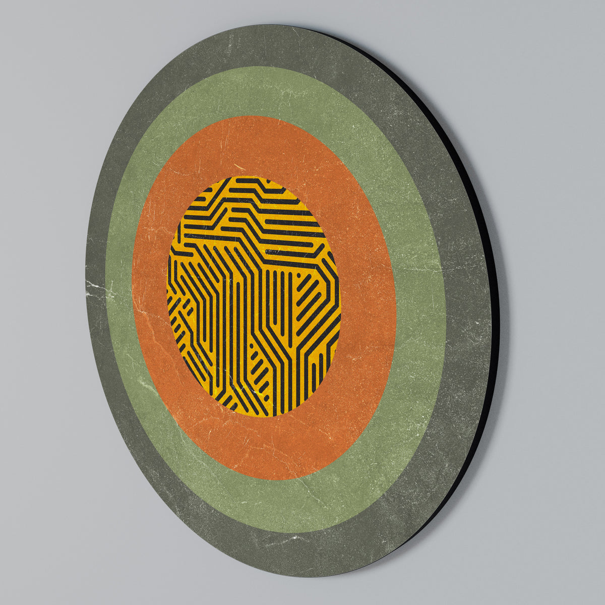 MELANCHOLY CIRCLES Rundes Wandbild