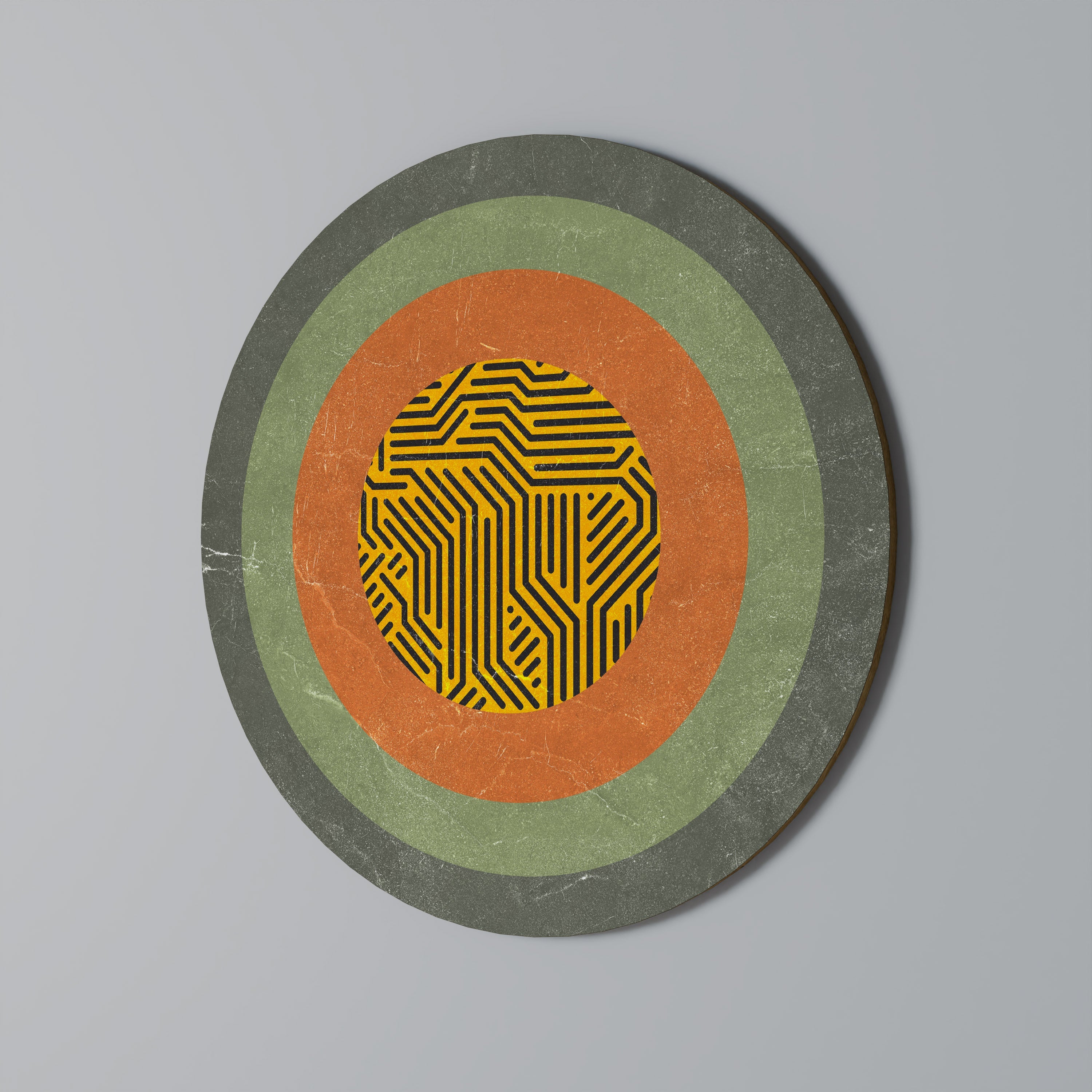 MELANCHOLY CIRCLES Runde Wanddekoration Ø 69 cm