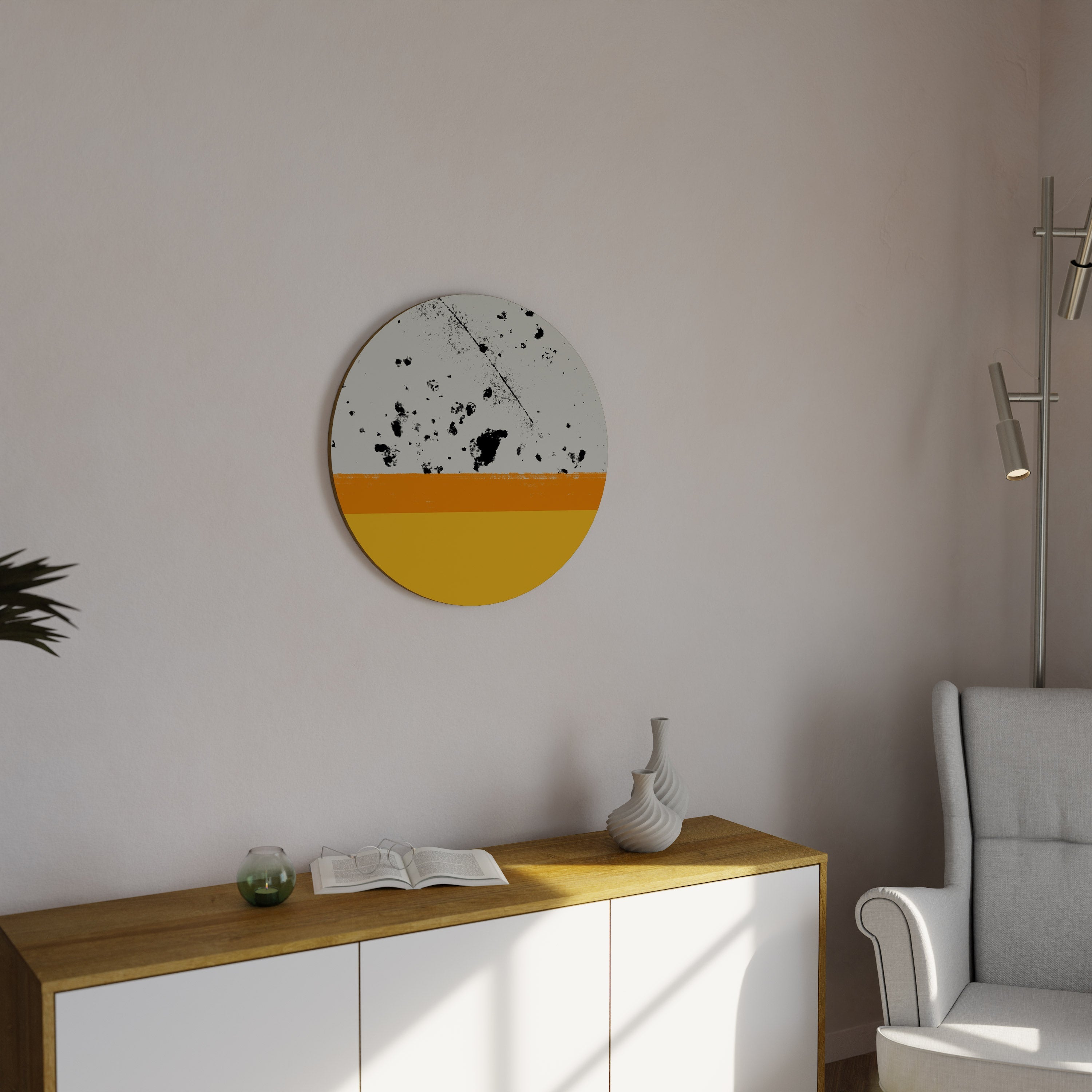 DYED BY ORANGE Runde Wanddekoration Ø 69 cm