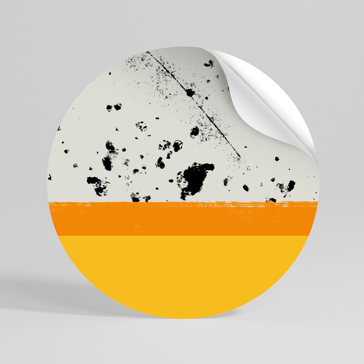 DYED BY ORANGE Runder Wandsticker zum Abziehen und Aufkleben