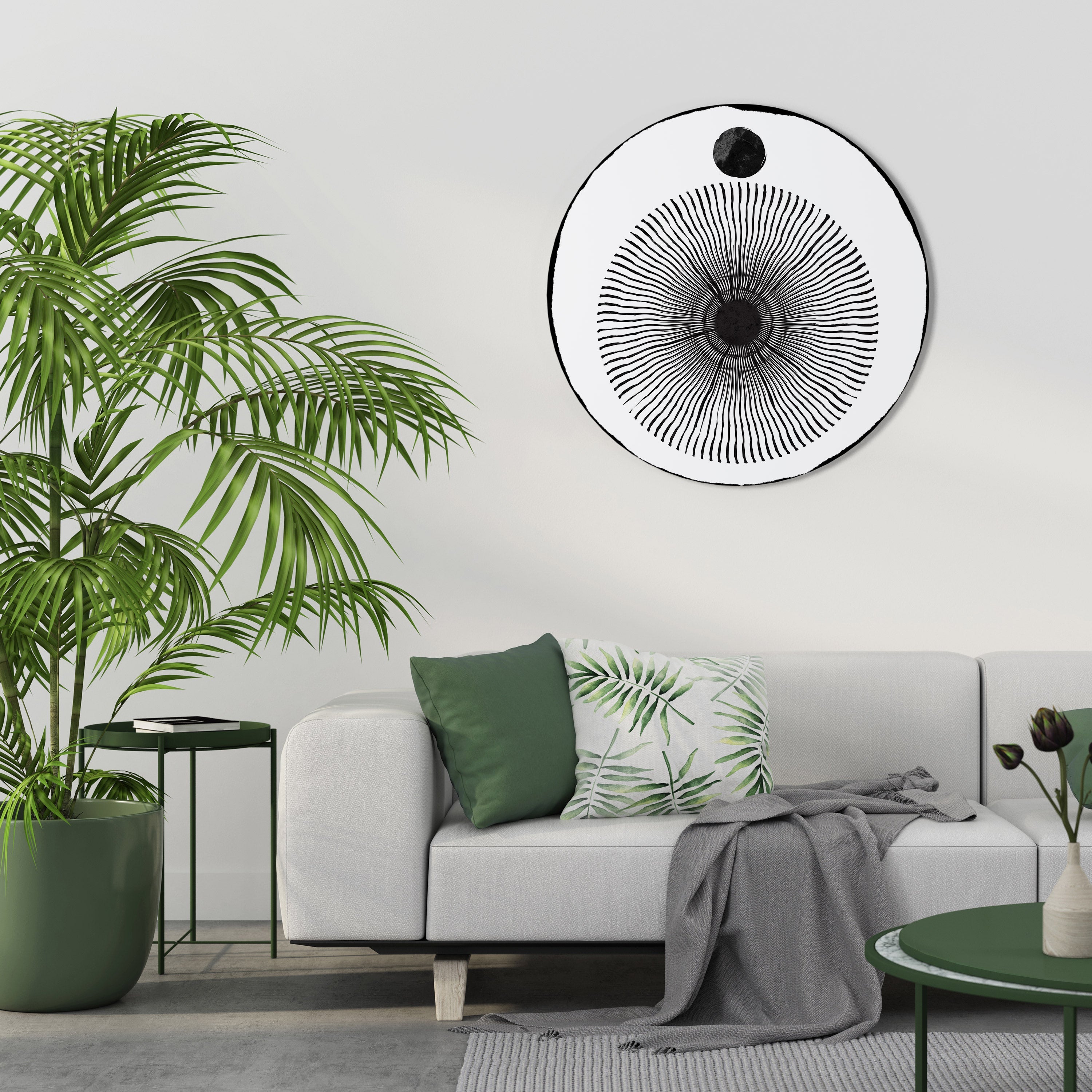 DARKNESS IS COMING Runde Wanddekoration Ø 69 cm