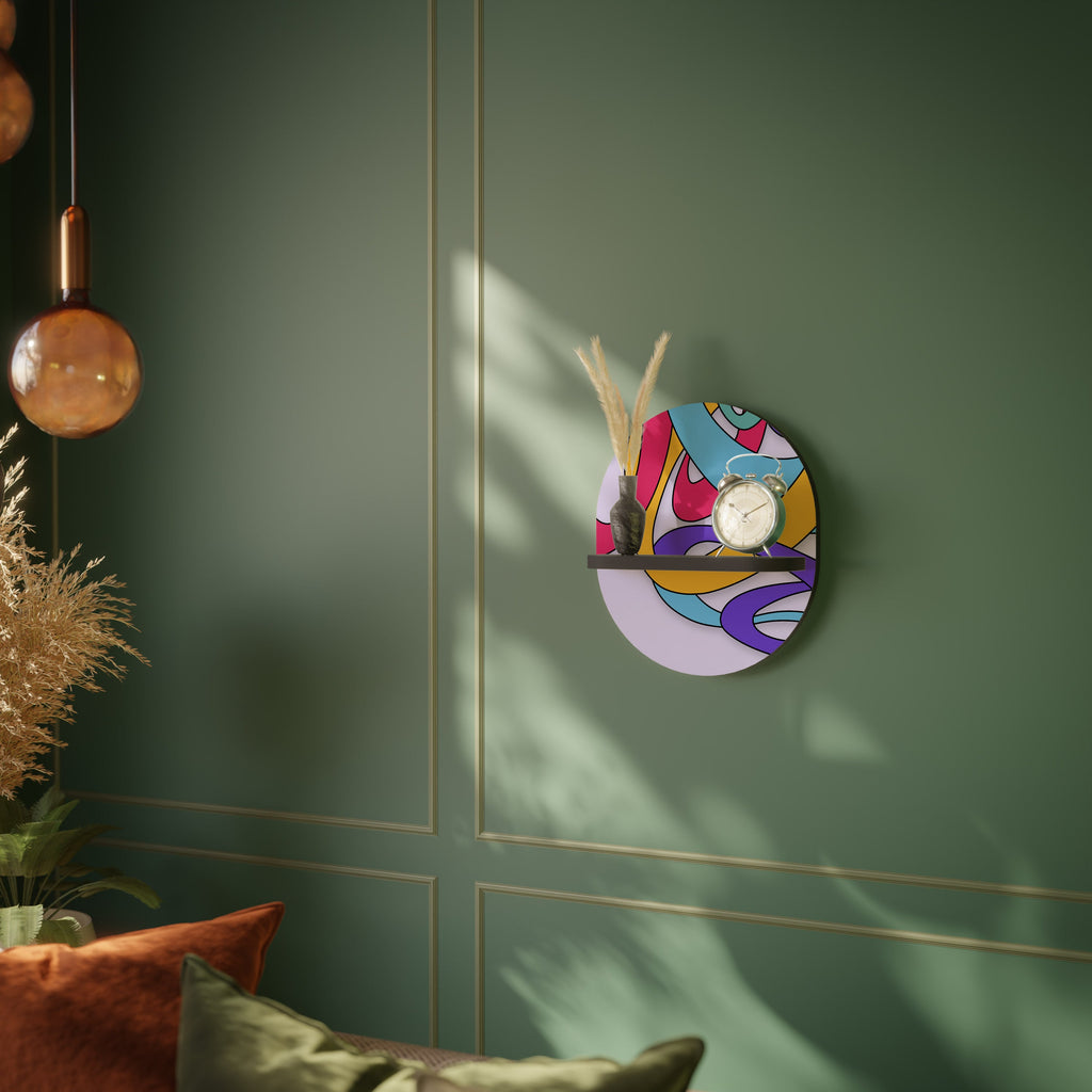 COLOR STREAM Ovales Kunstregal in Schwarz