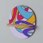 COLOR STREAM Ovales Kunstregal in Eiche-Optik