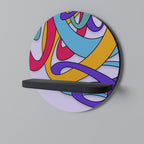 COLOR STREAM Rundes Kunstregal in Schwarz