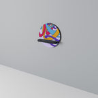 COLOR STREAM Rundes Kunstregal in Schwarz