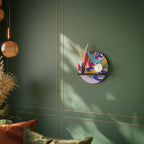 COLOR STREAM Rundes Kunstregal in Schwarz