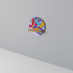 COLOR STREAM Rundes Kunstregal in Eiche-Optik