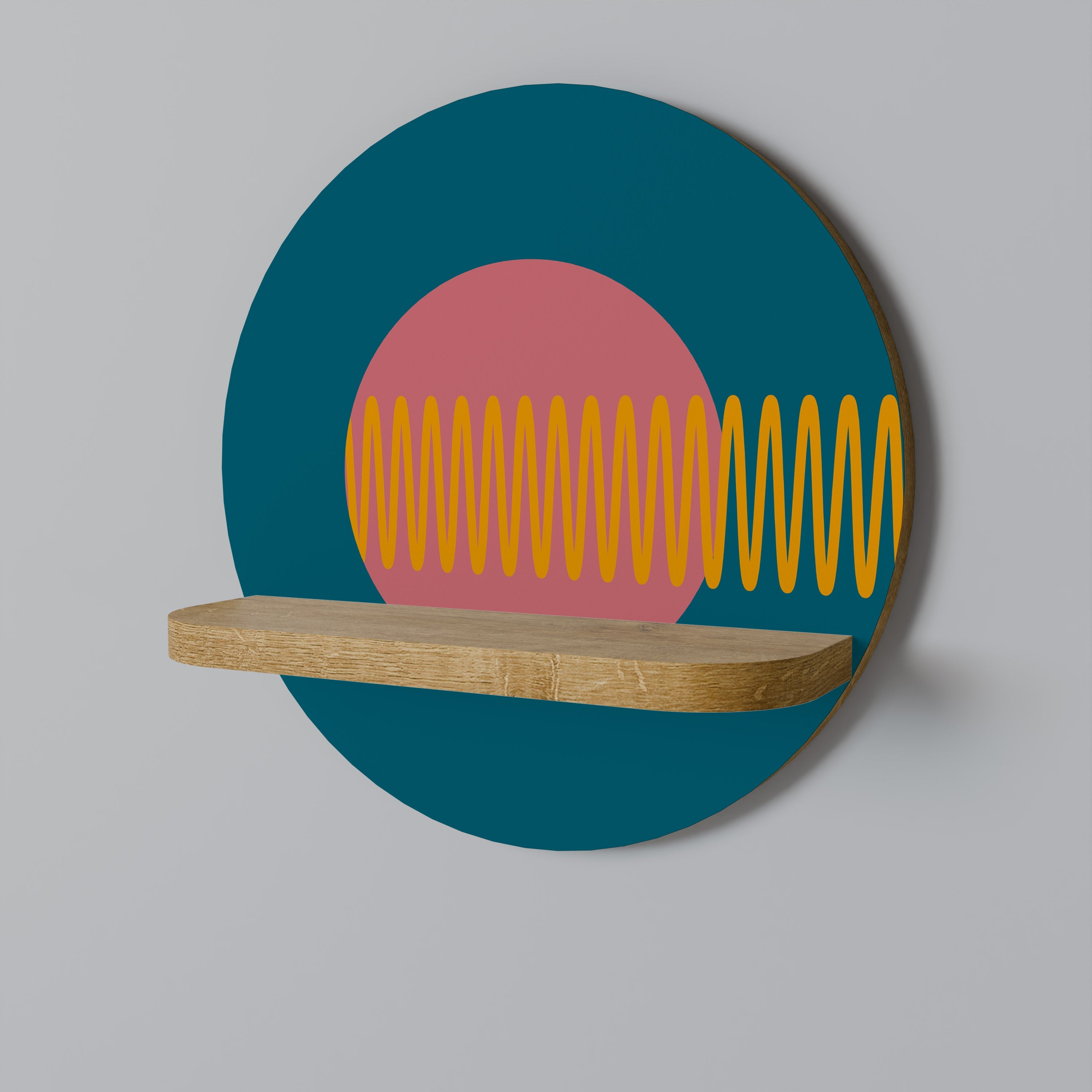 SOUND SOURCE Rundes Kunstregal in Eiche-Optik