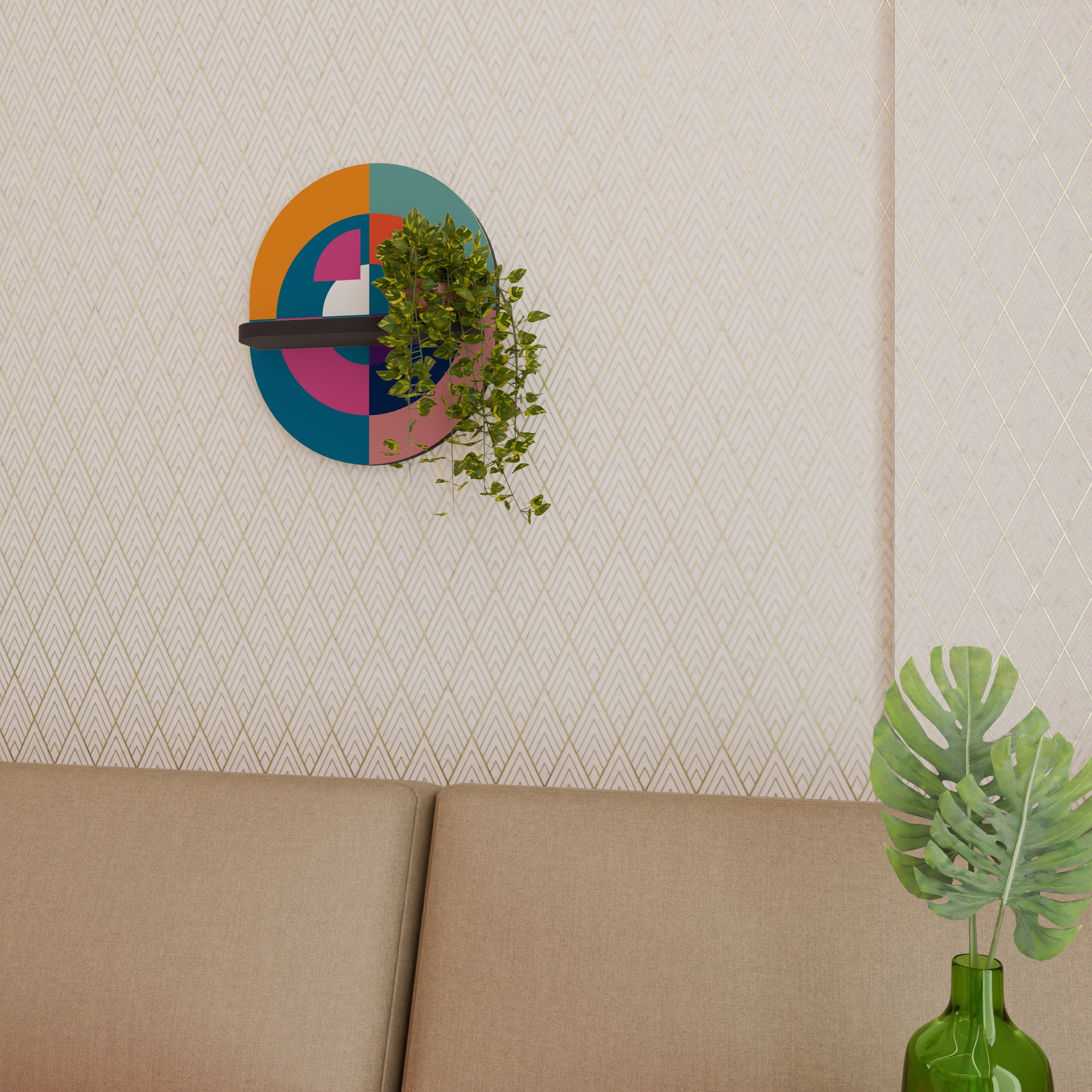 CREATING TOGETHER Ovales Kunstregal in Schwarz