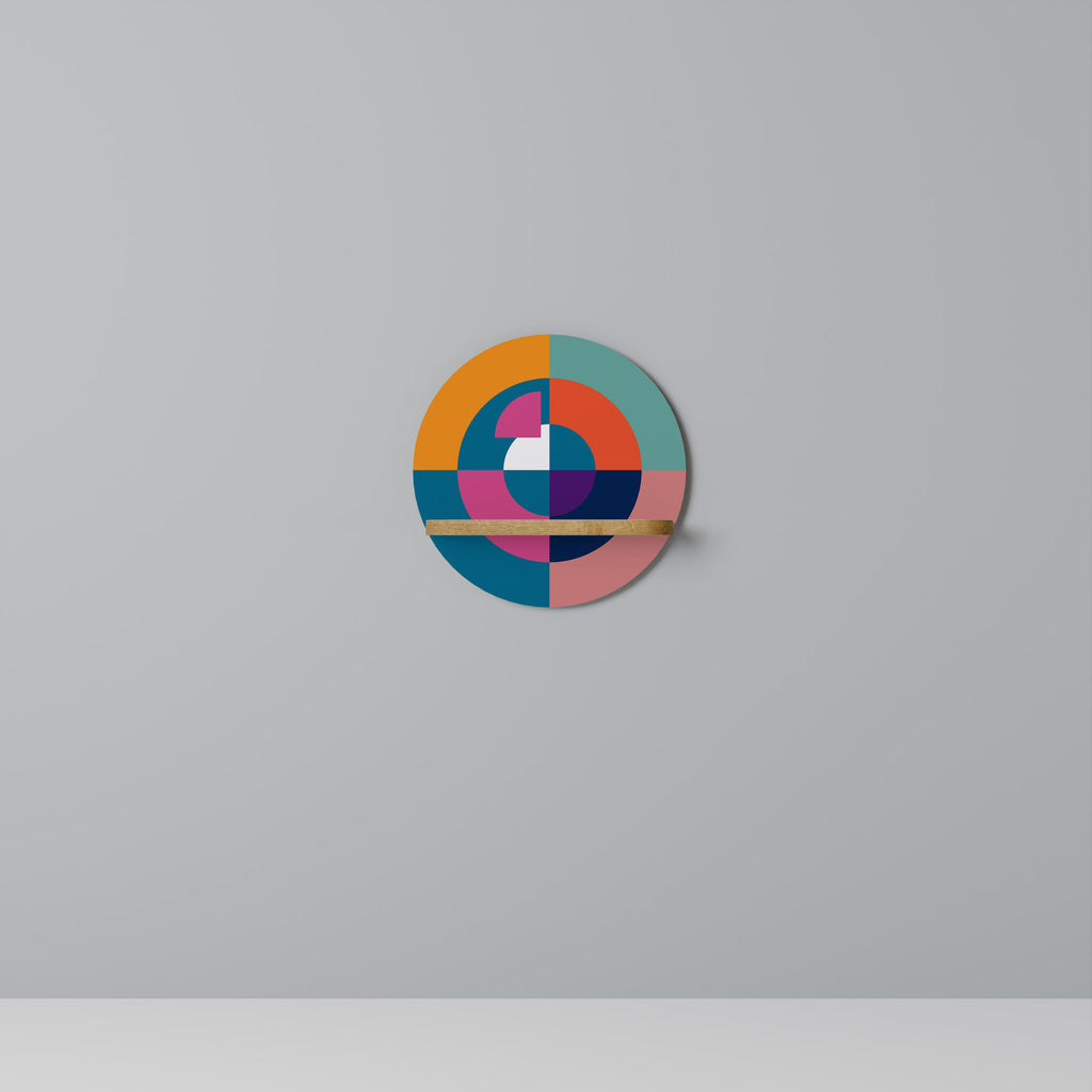 CREATING TOGETHER Rundes Kunstregal in Eiche-Optik