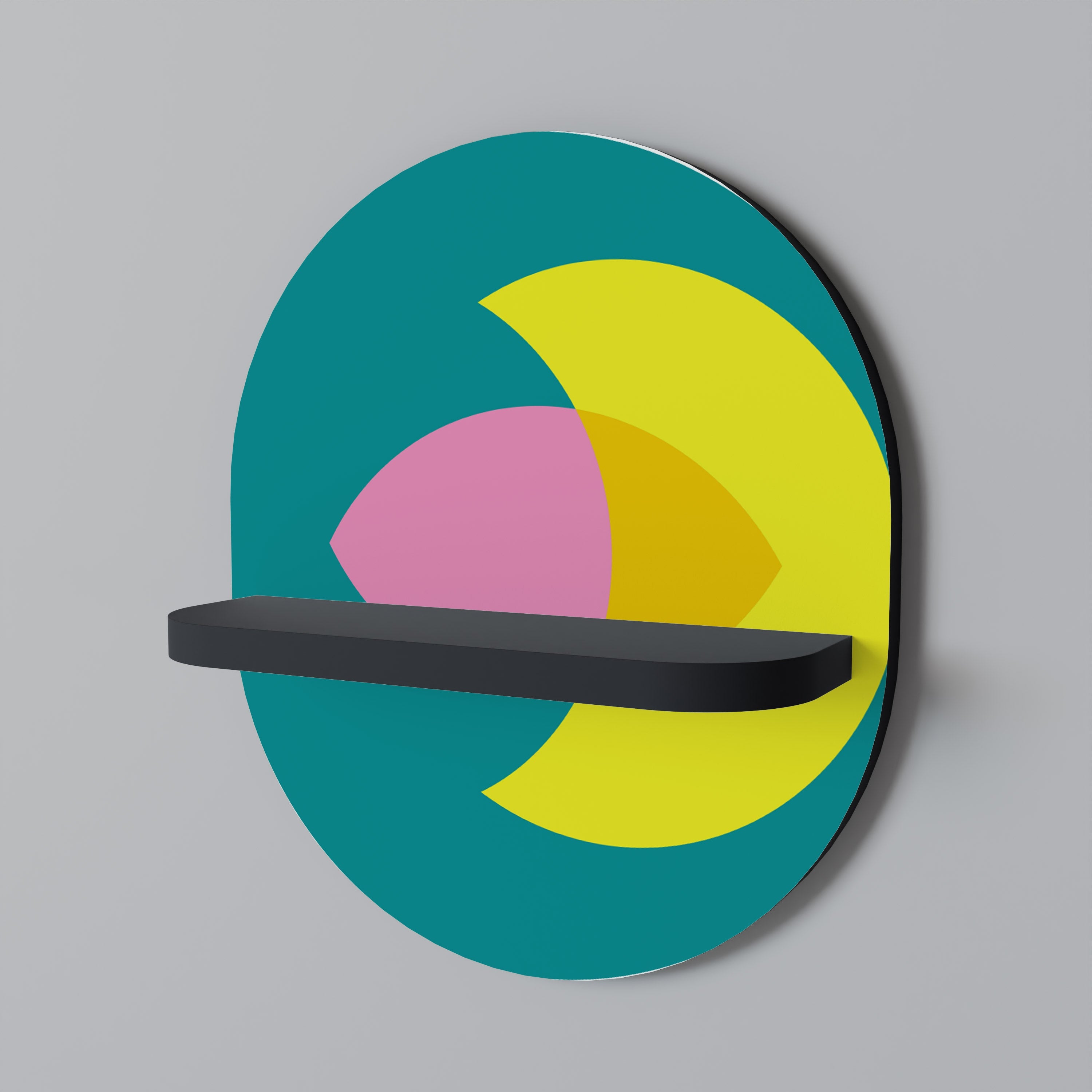 SPIRITUAL SUPPORT Ovales Kunstregal in Schwarz