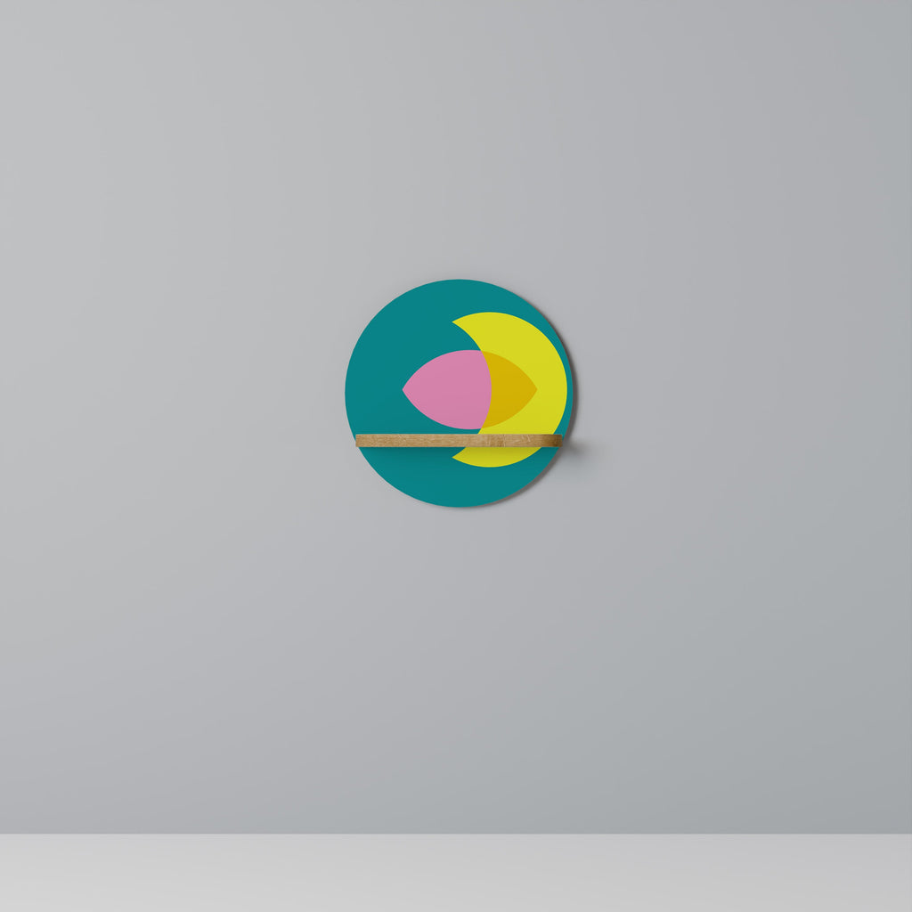 SPIRITUAL SUPPORT Rundes Kunstregal in Eiche-Optik