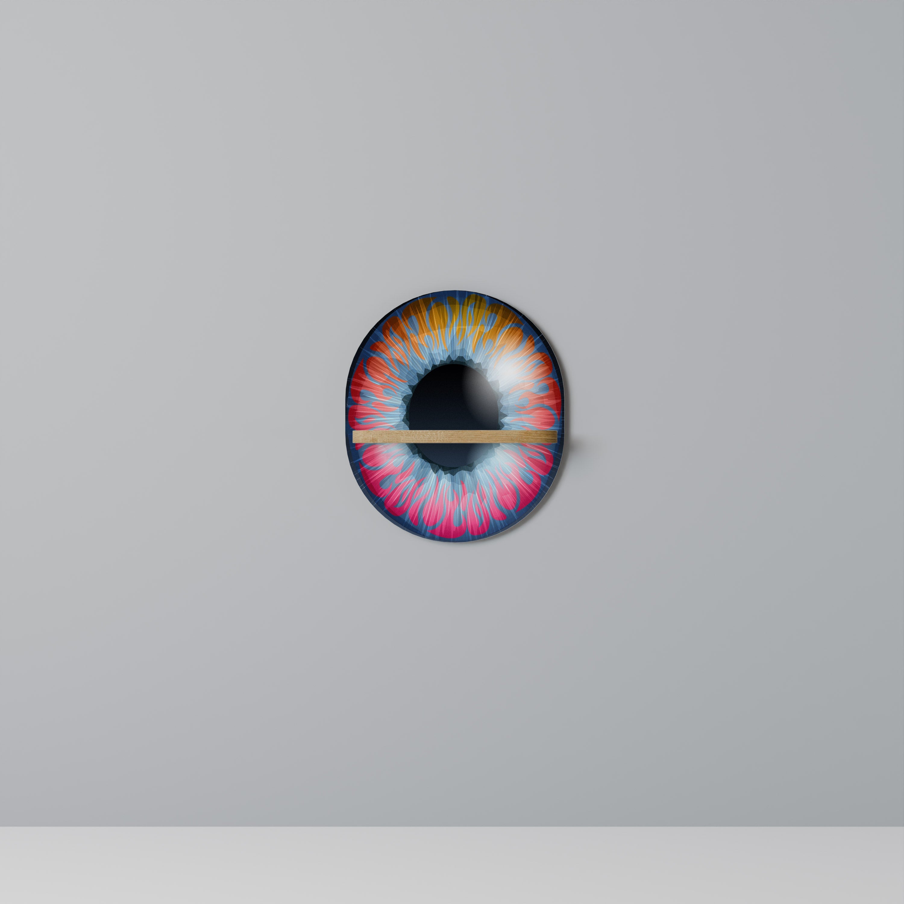 FANTASY EYE Ovales Kunstregal in Eichenoptik