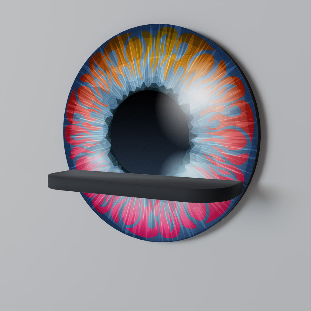 FANTASY EYE Rundes Kunstregal in Schwarz