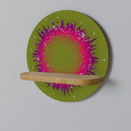 EXPLOSION ESSENCE Round Art Shelf In Oak Effect