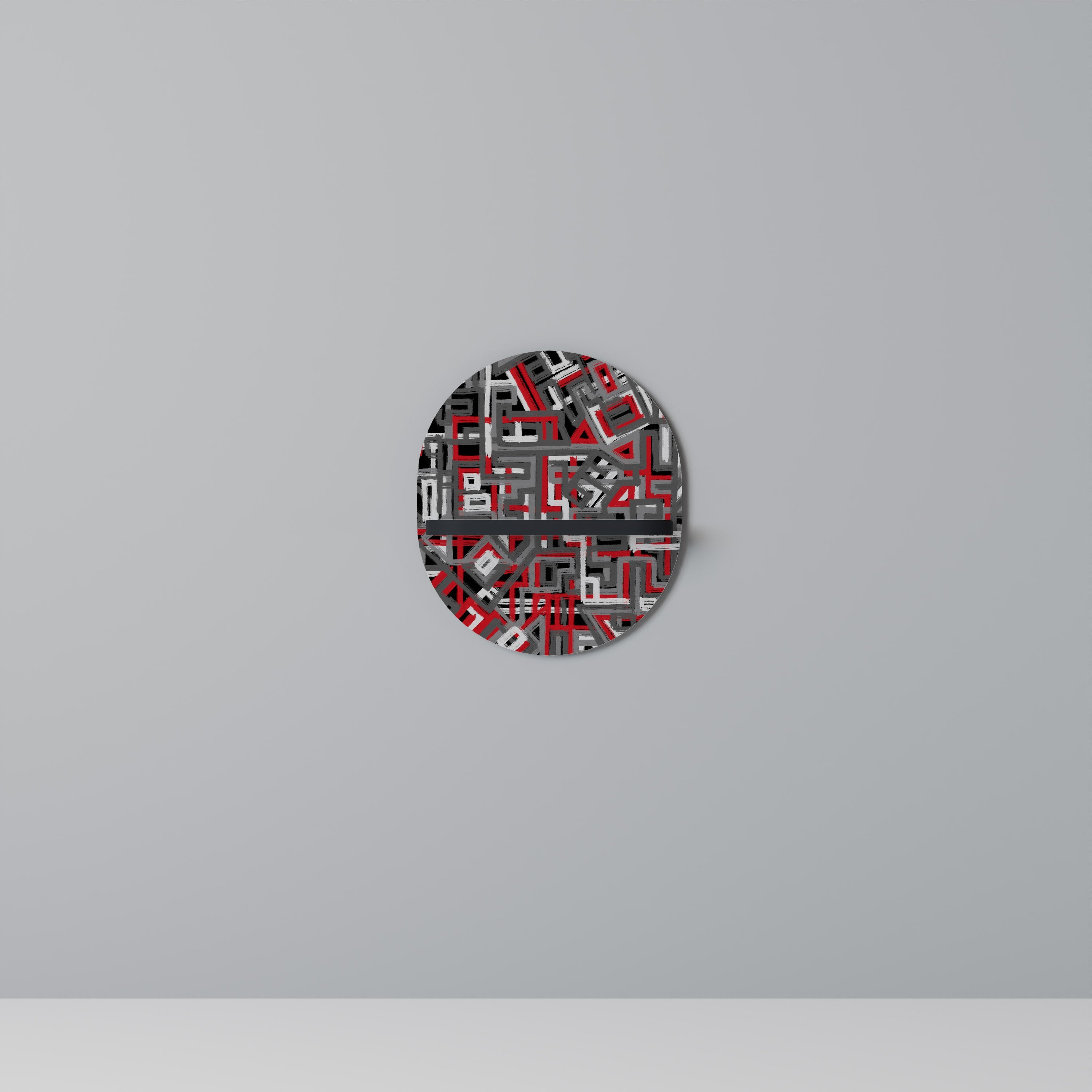 BROKEN LINES Ovales Kunstregal in Schwarz