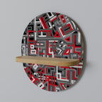 BROKEN LINES Ovales Kunstregal in Eiche-Optik