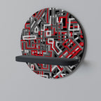 BROKEN LINES Rundes Kunstregal in Schwarz