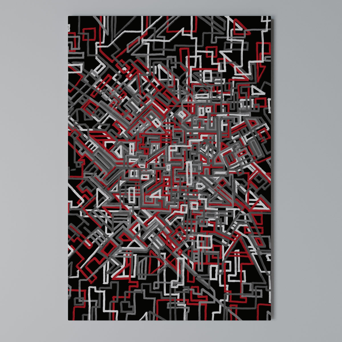 BROKEN LINES Vertical Canvas Print