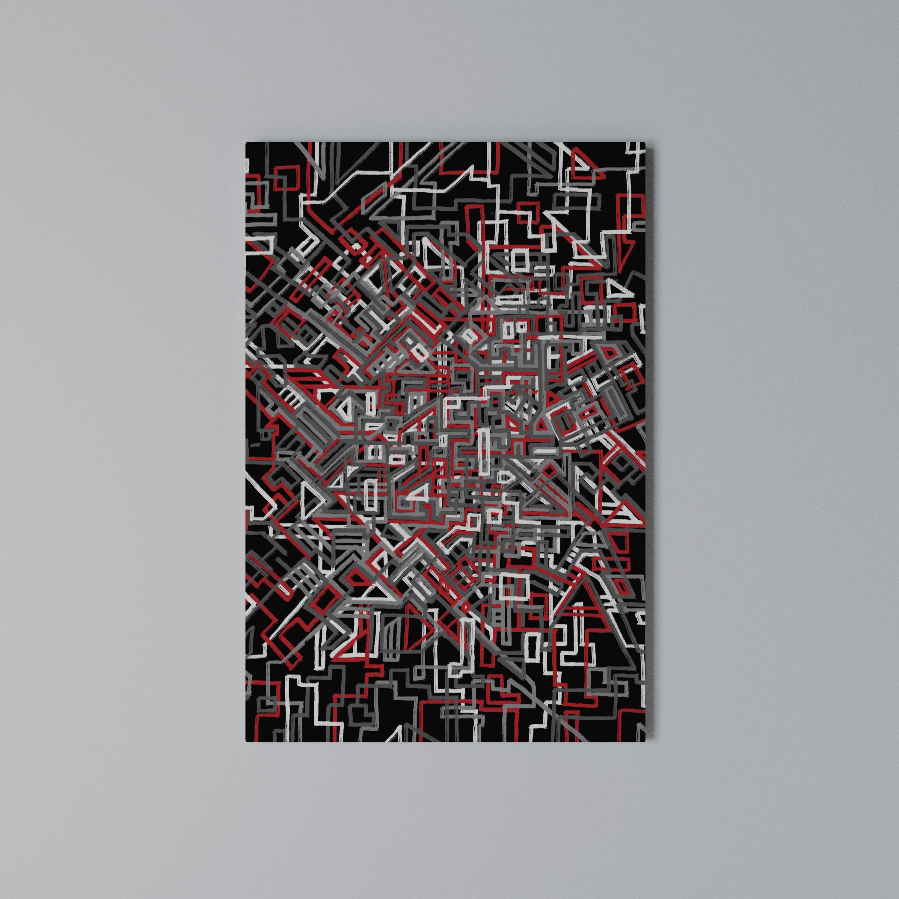 BROKEN LINES Vertical Canvas Print