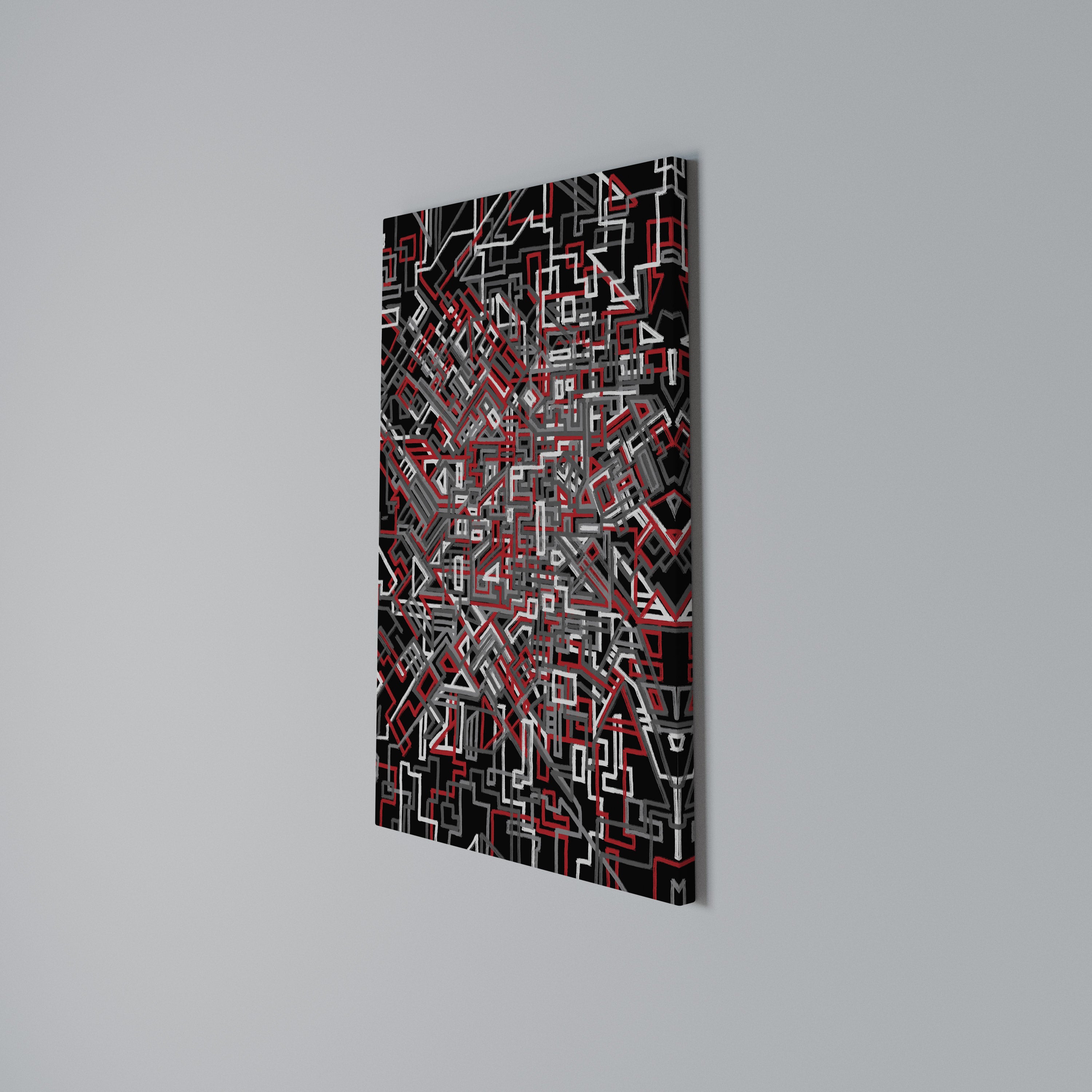 BROKEN LINES Vertical Canvas Print