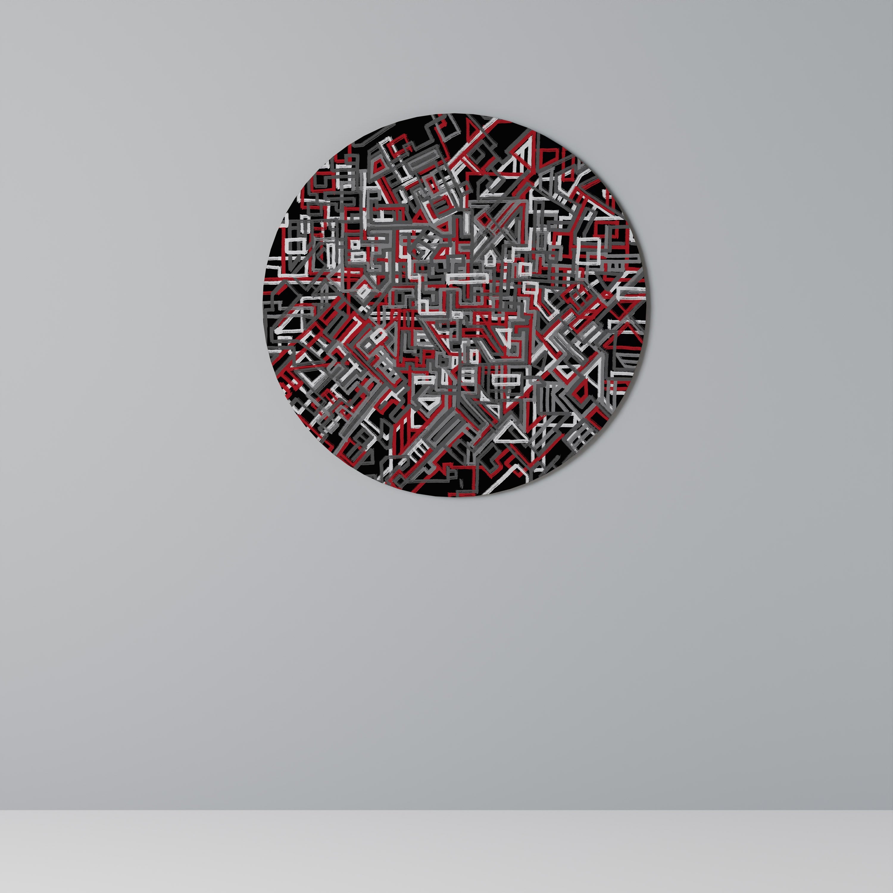 BROKEN LINES Runde Wanddekoration Ø 69 cm