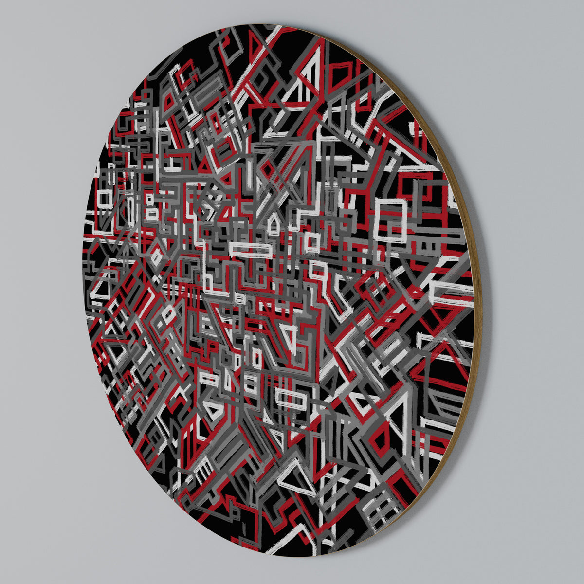 BROKEN LINES Rundes Wandbild