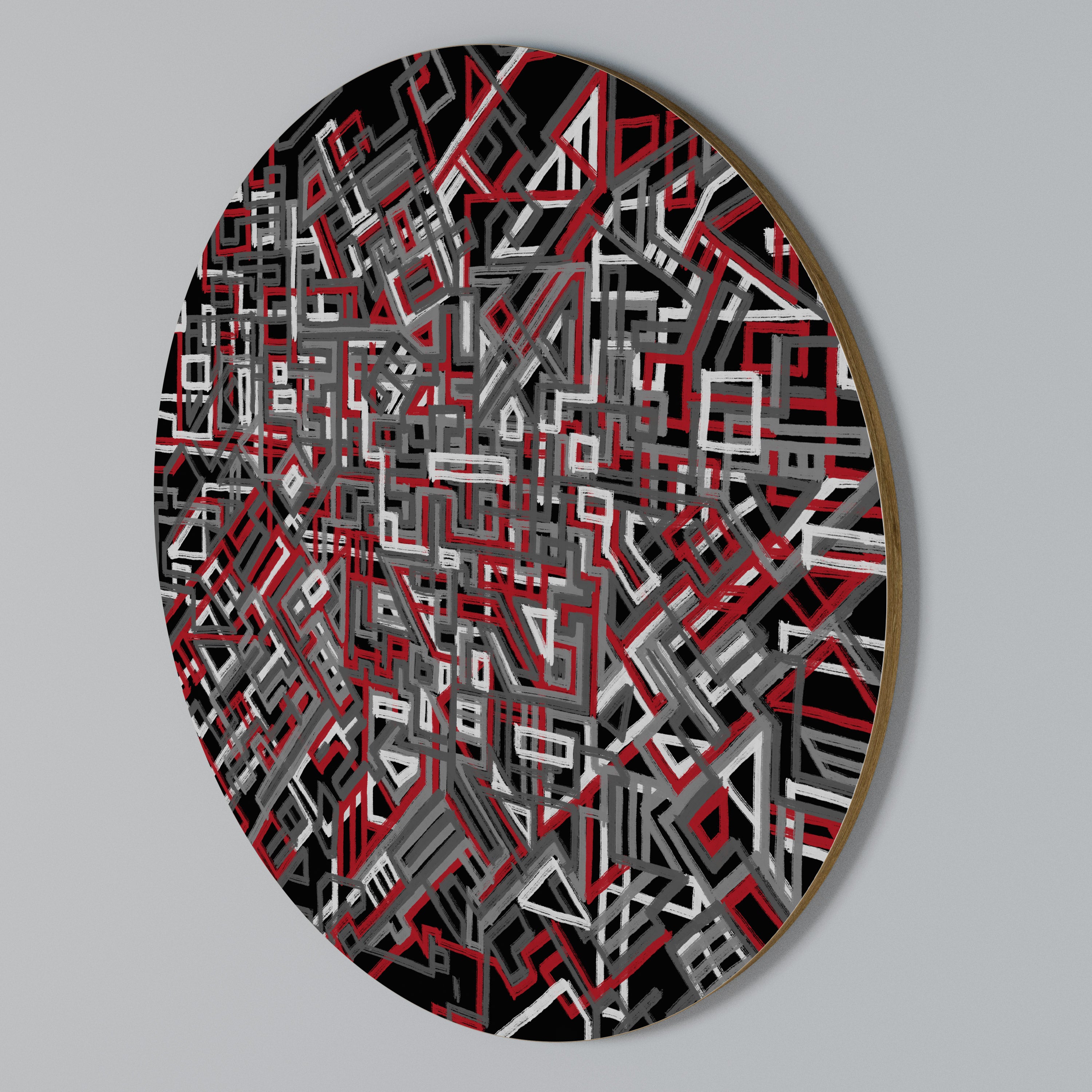 BROKEN LINES Rundes Wandbild