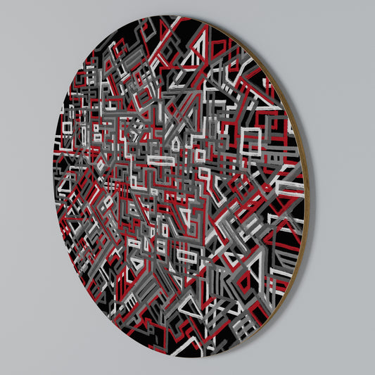 BROKEN LINES Rundes Wandbild