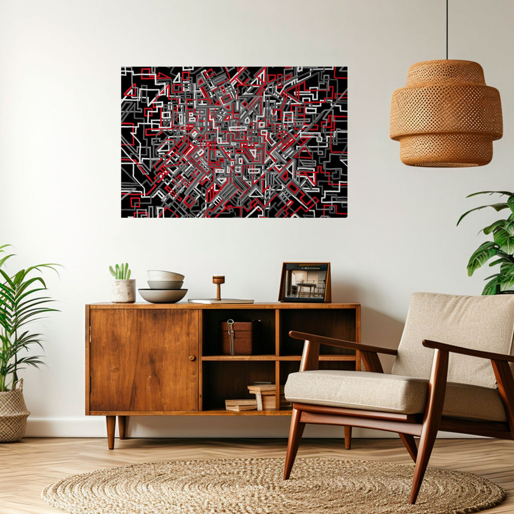 BROKEN LINES Selbstklebendes Horizontal-Poster