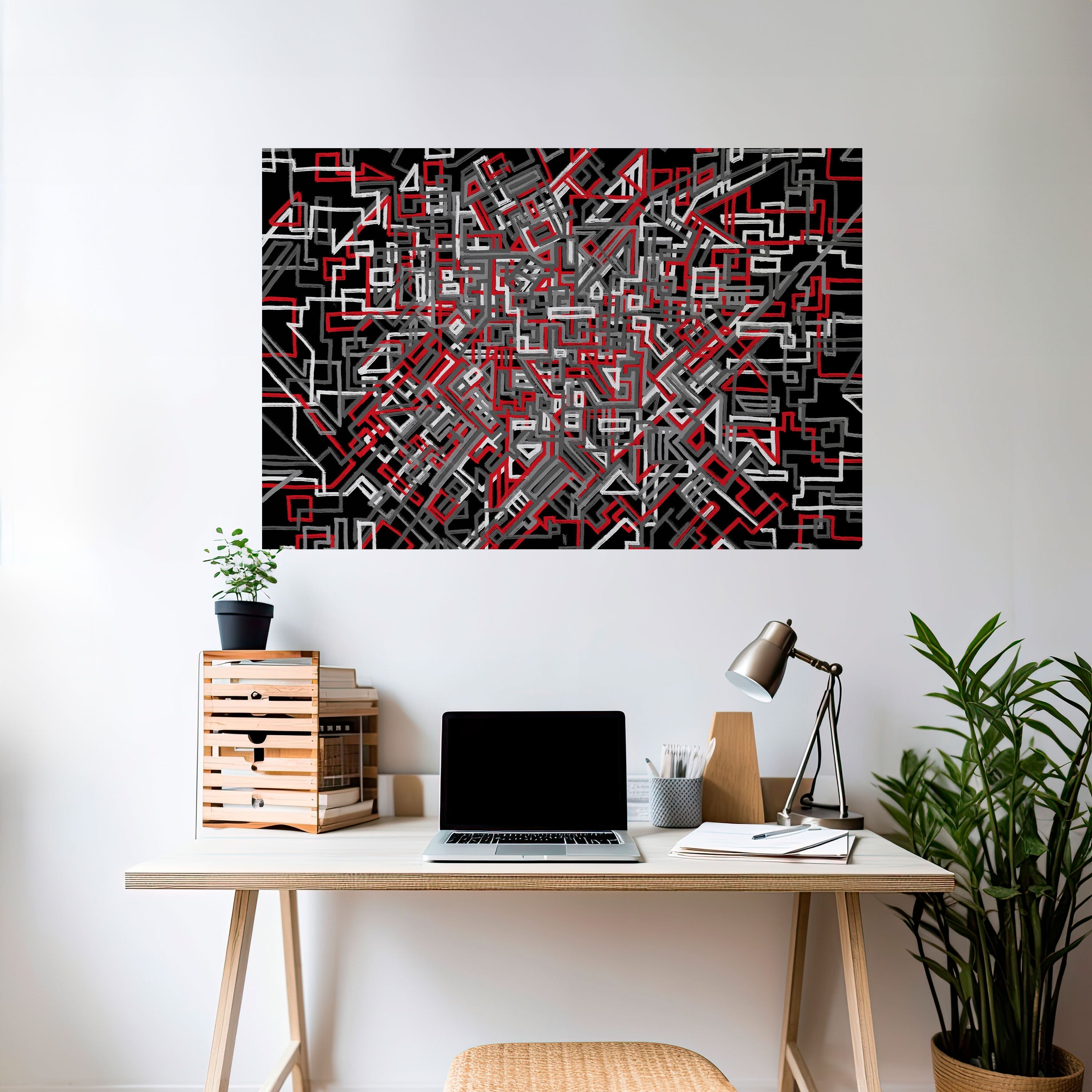 BROKEN LINES Selbstklebendes Horizontal-Poster