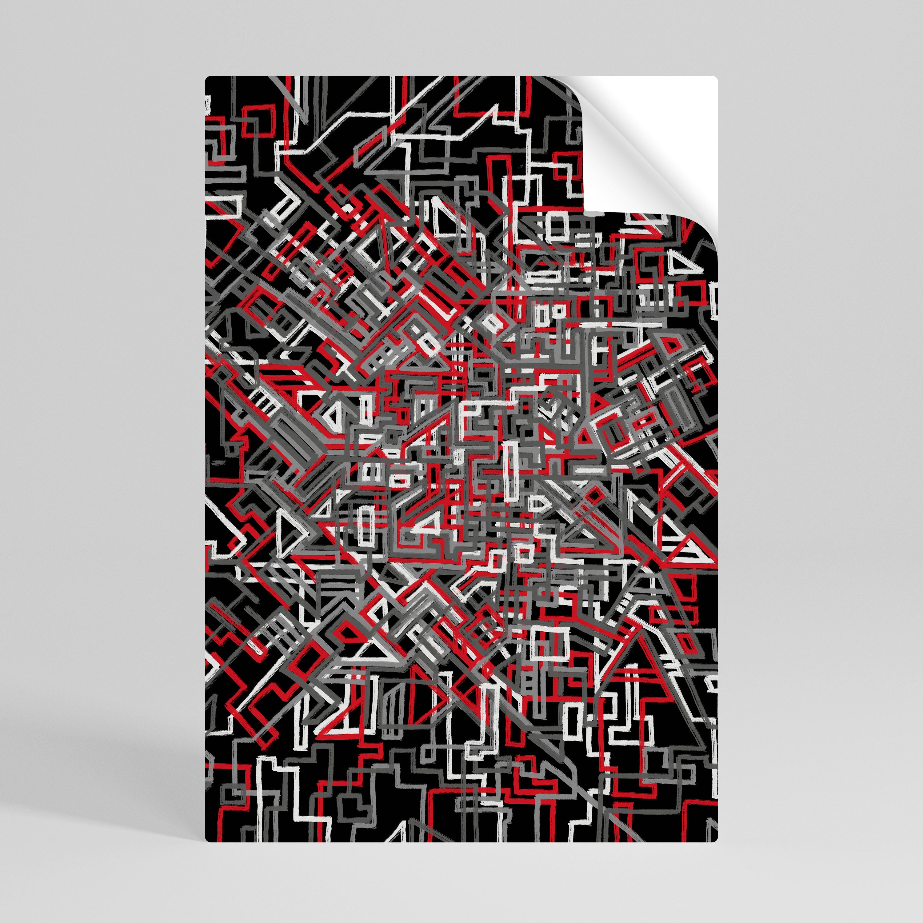 BROKEN LINES Selbstklebendes Poster - Hochformat