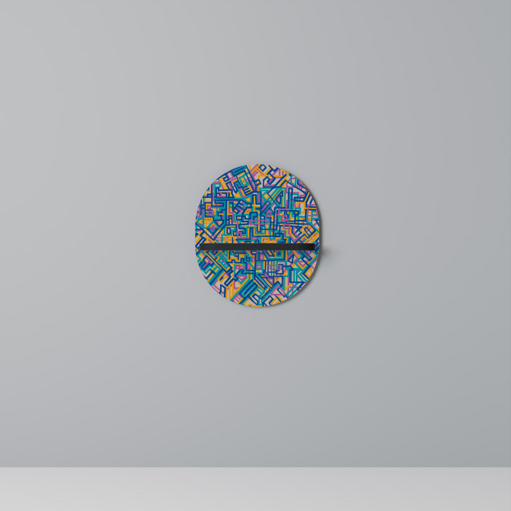 MEMORIES MAP Ovales Kunstregal in Schwarz