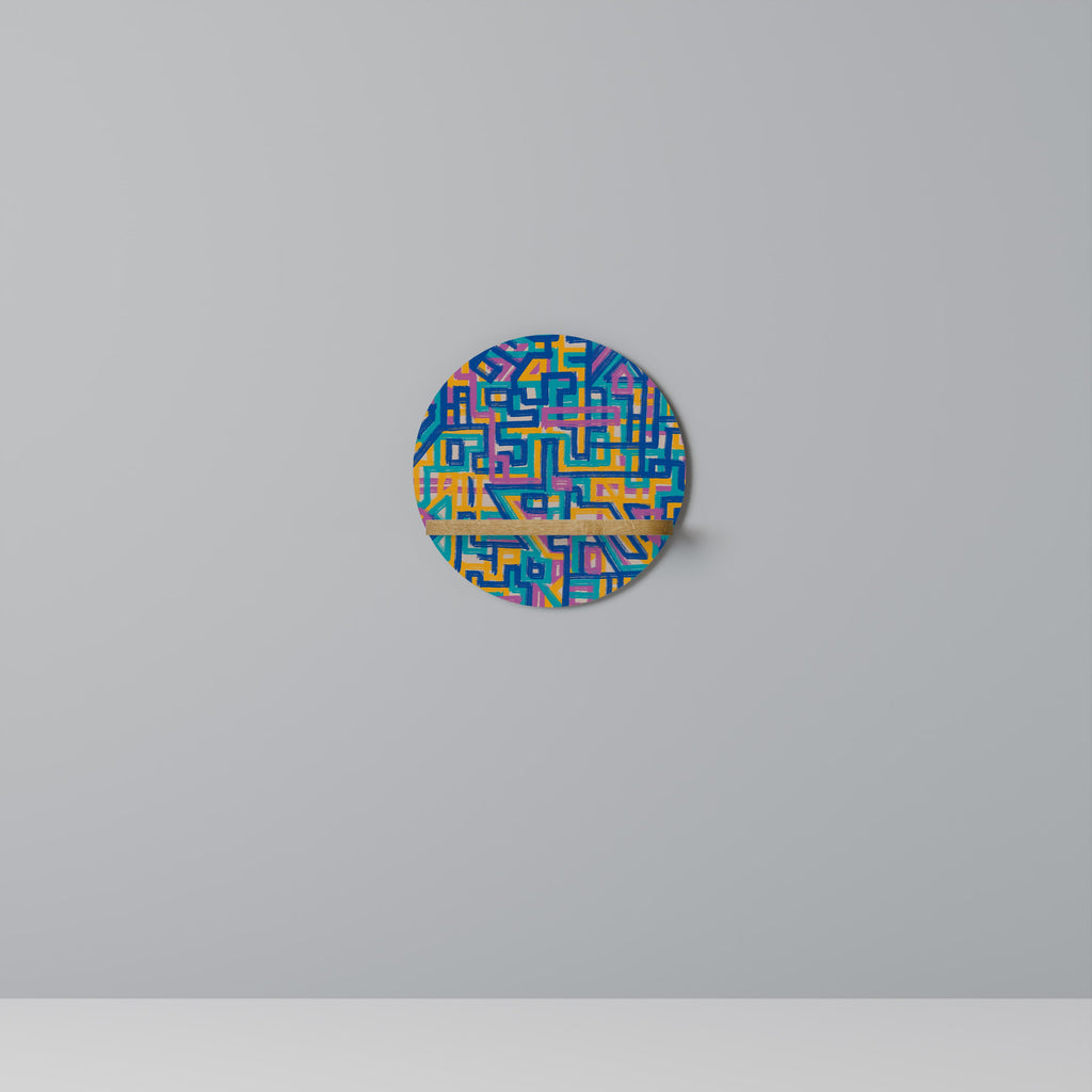 MEMORIES MAP Round Art Shelf In Oak Effect