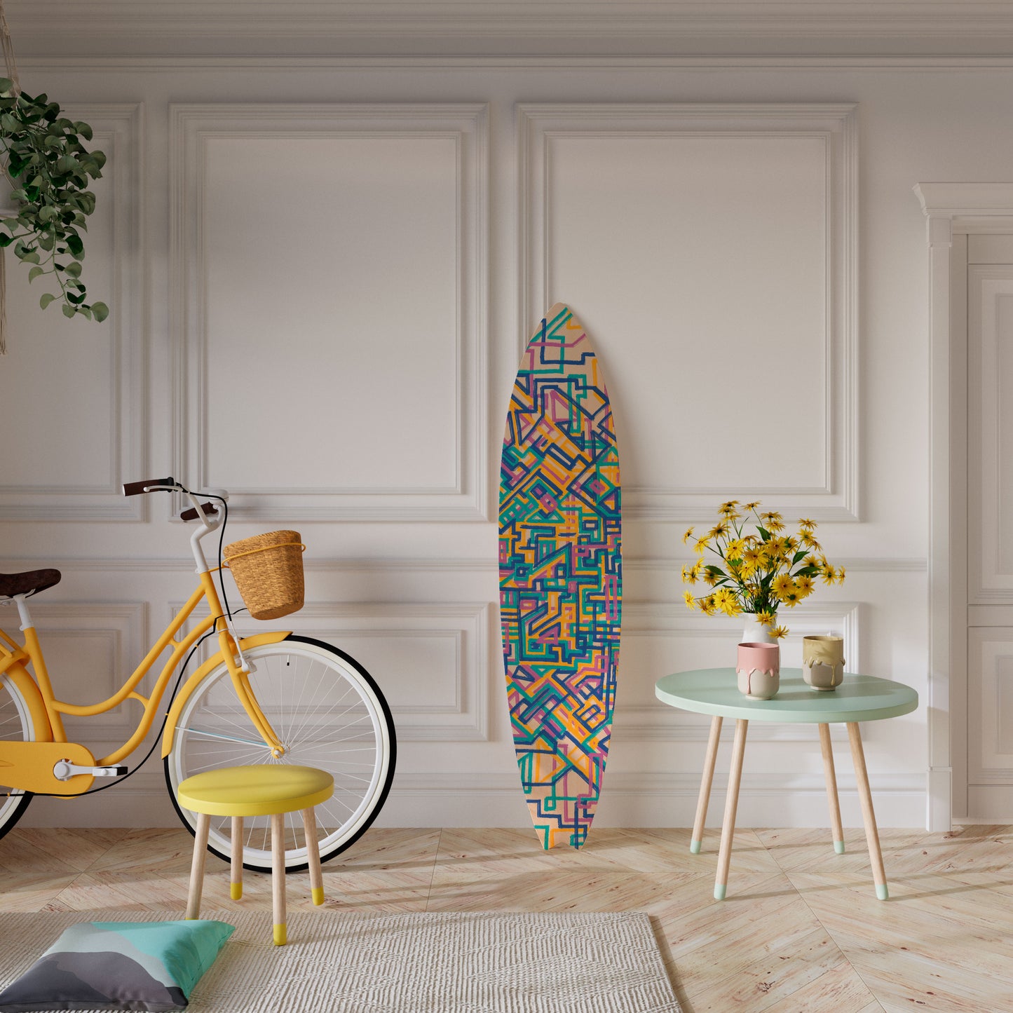 MEMORIES MAP Surfboard Decorative Panel