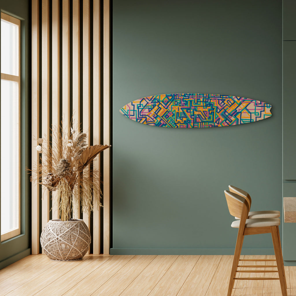 MEMORIES MAP Surfboard Decorative Panel