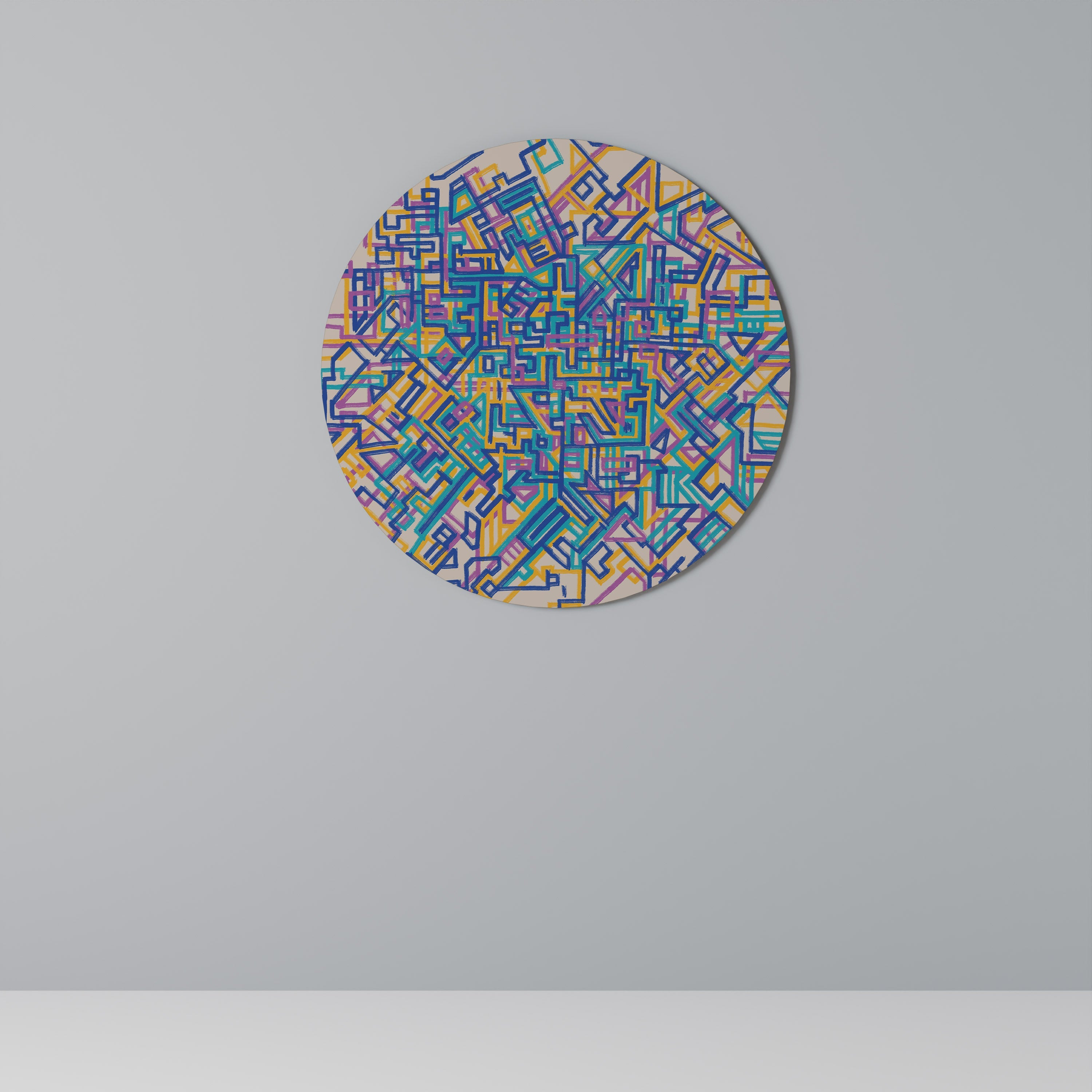 MEMORIES MAP Runde Wanddekoration Ø 69 cm