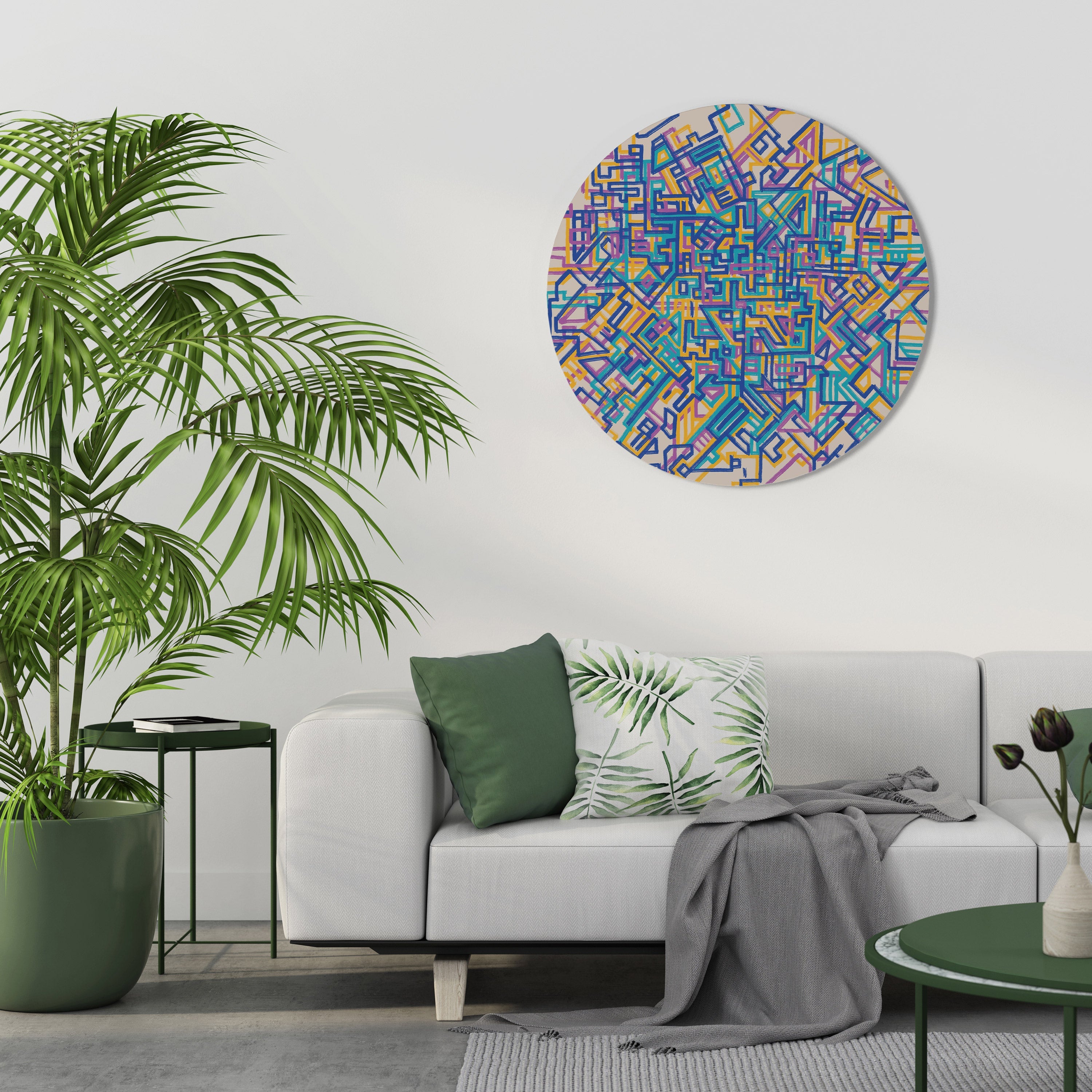 MEMORIES MAP Runde Wanddekoration Ø 69 cm