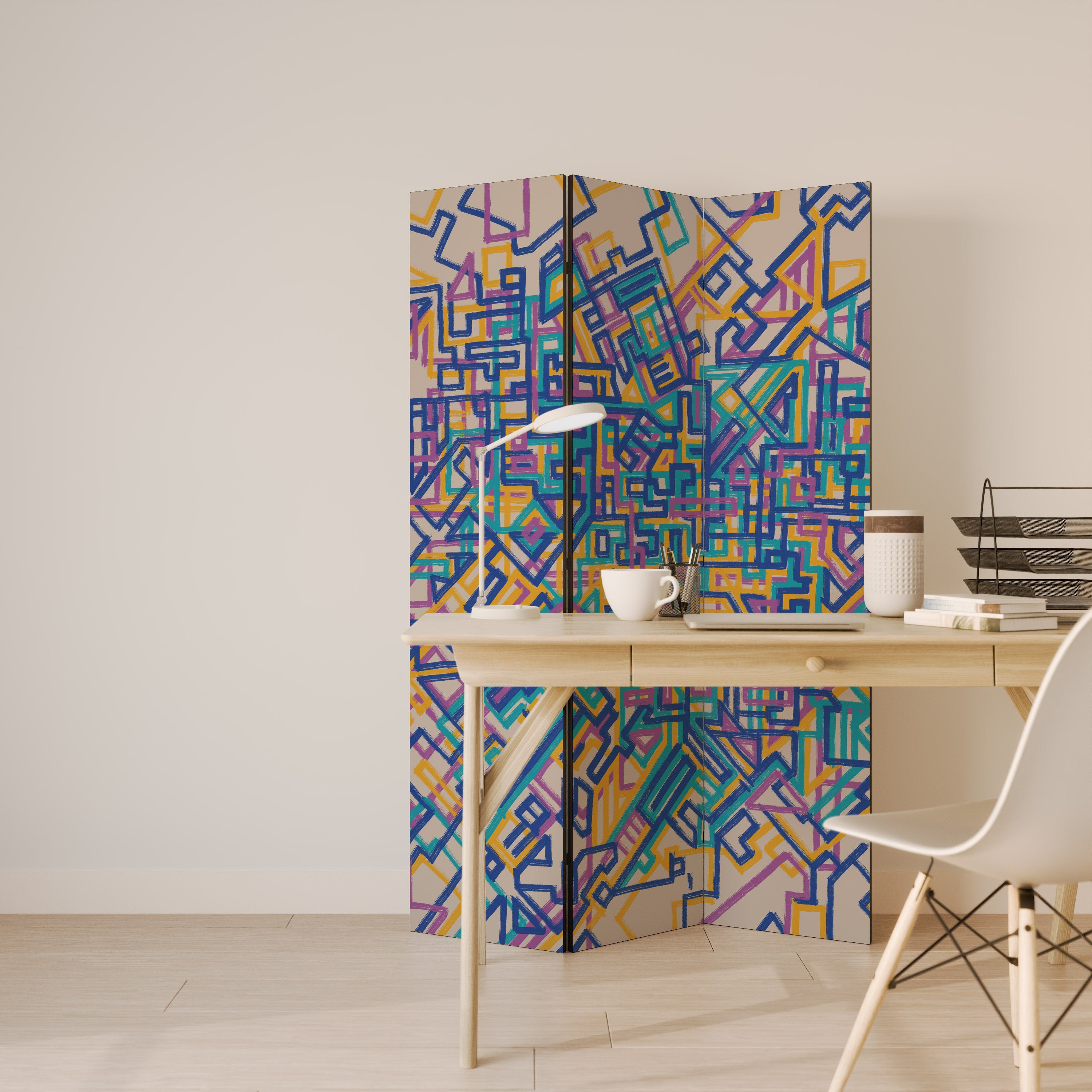 MEMORIES MAP 3-teiliger Paravent