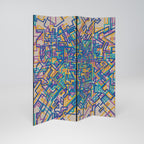 MEMORIES MAP 4-teiliger Paravent