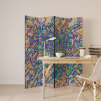 MEMORIES MAP Dekorativer Paravent - 4-teilig